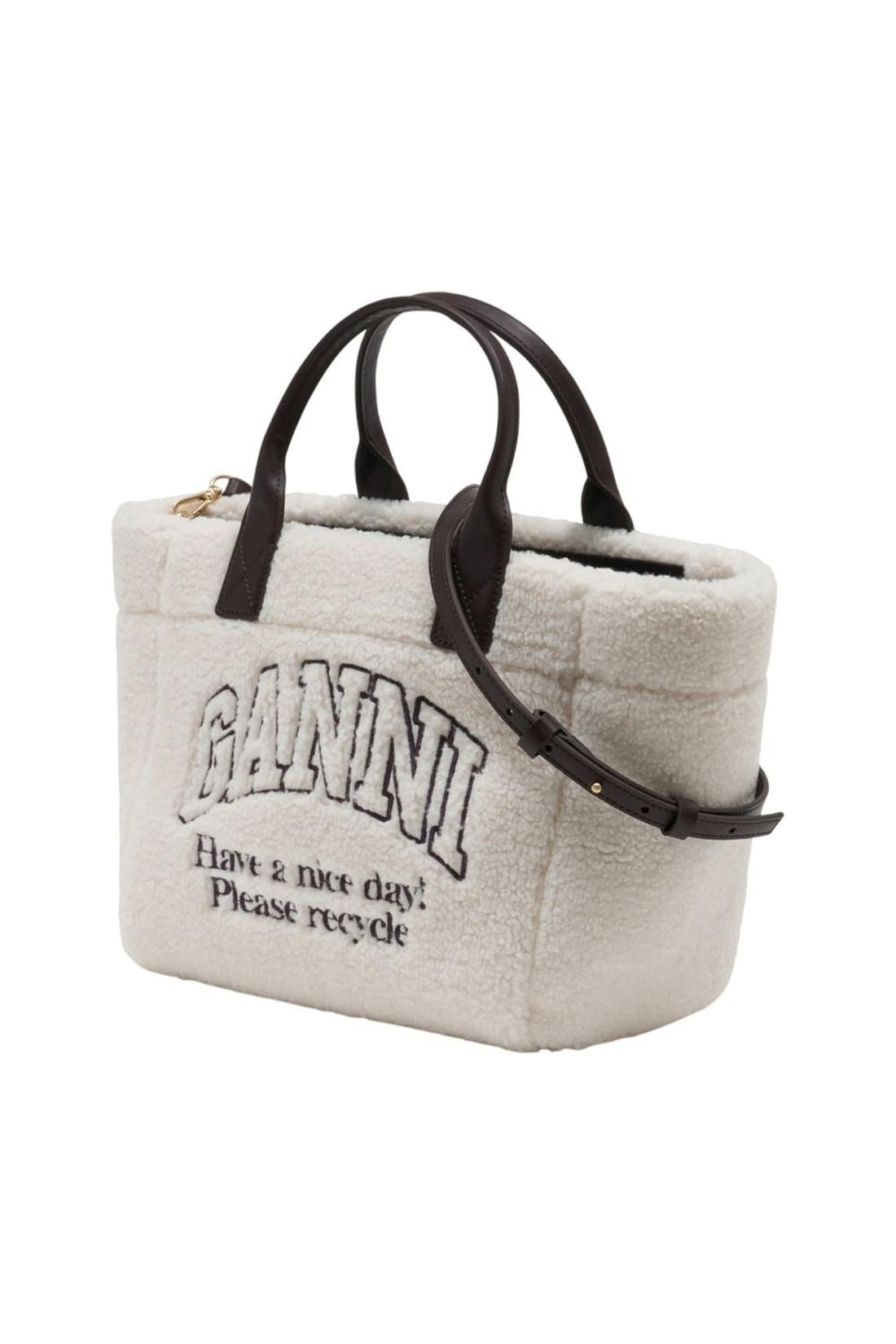 Einkaufstasche Small Easy Shopper – Ganni – Synthetik – Weiß-Taschen-Ganni-ARCHIVIST