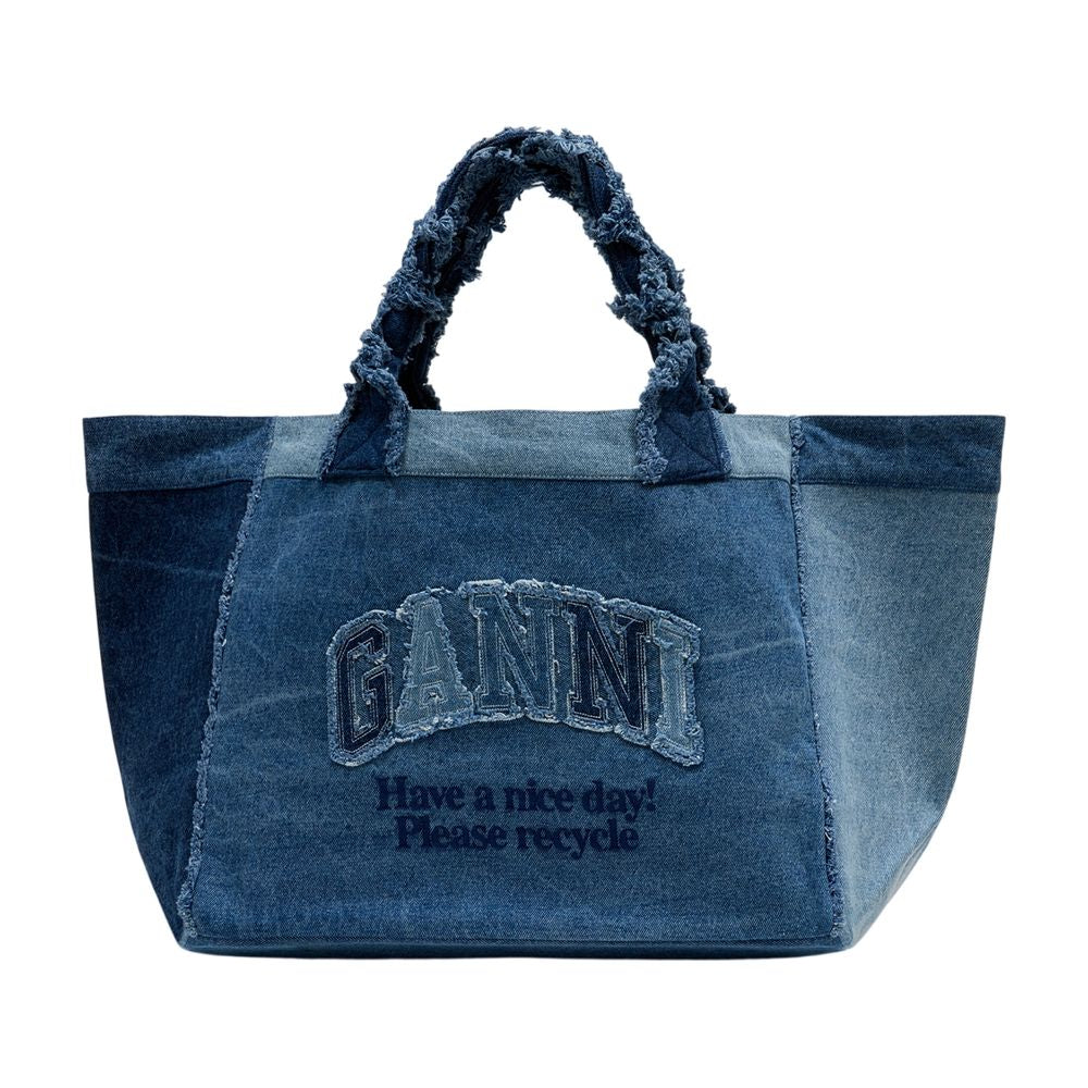 Trapeze Xxl Cabas - Ganni - Baumwolle - Blau