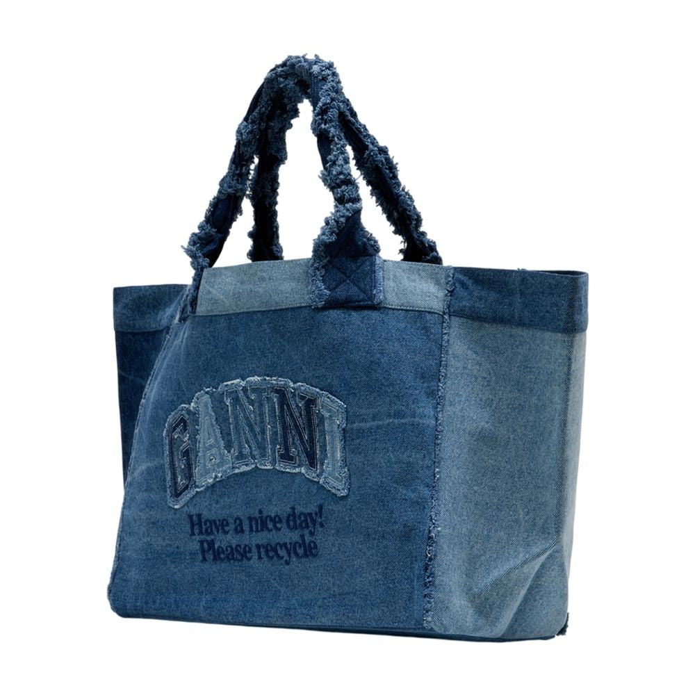 Trapeze Xxl Cabas - Ganni - Baumwolle - Blau