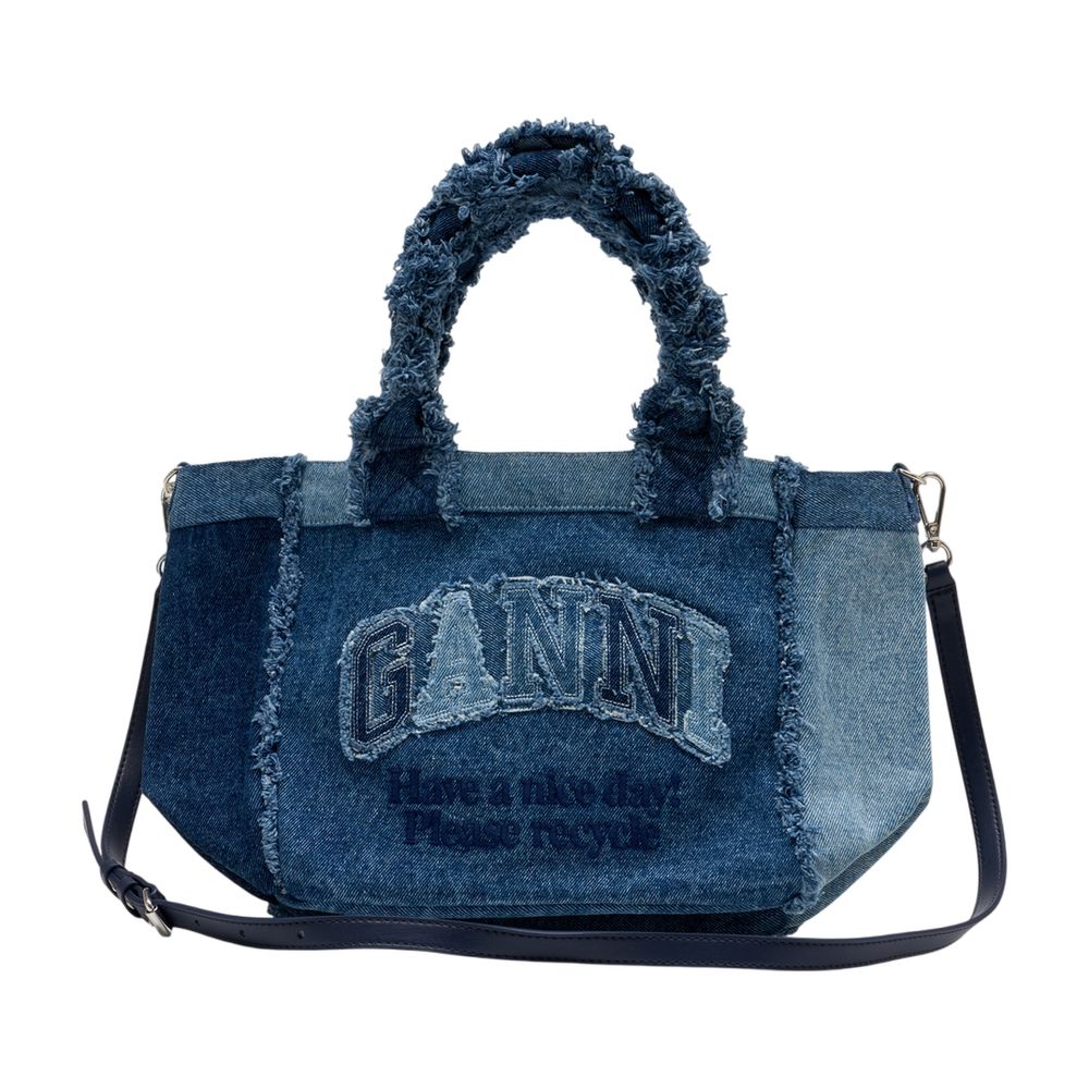 Small Trapeze Cabas - Ganni - Baumwolle - Blau