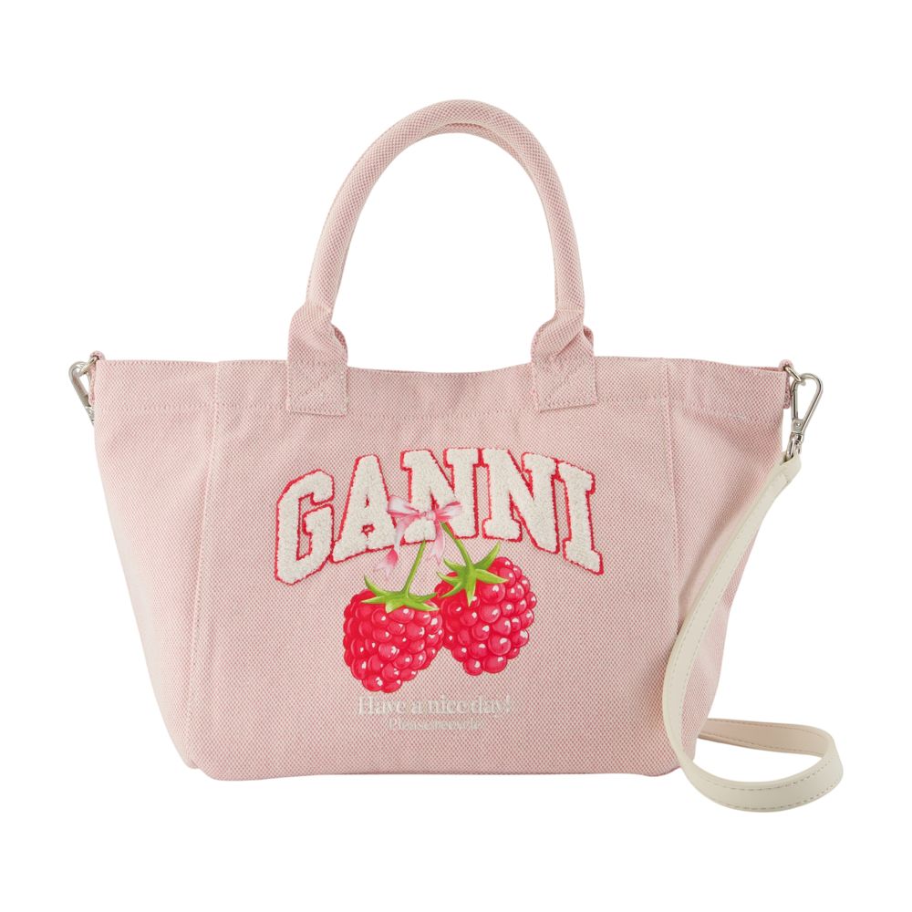 Small Easy Einkaufstasche - Ganni - Baumwolle - Rosa
