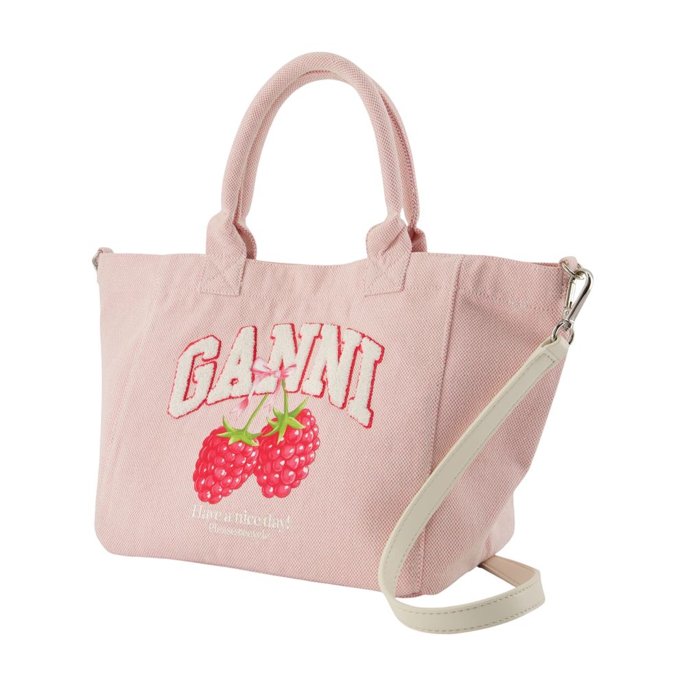 Small Easy Einkaufstasche - Ganni - Baumwolle - Rosa