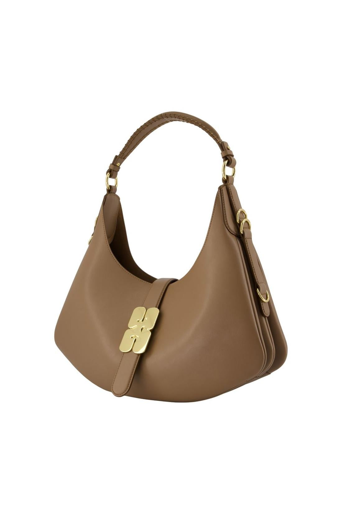 Kat Small Butter Schultertasche - Ganni - Leder - Beige