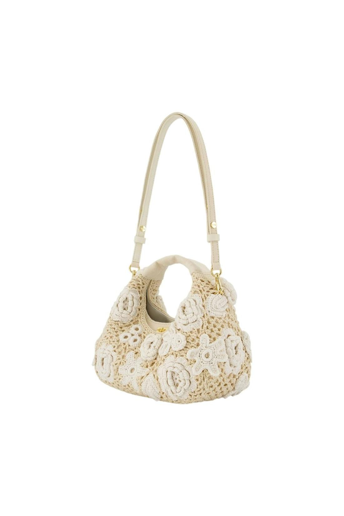 Hobo Mini Handtasche - Ganni - Baumwolle - Weiß