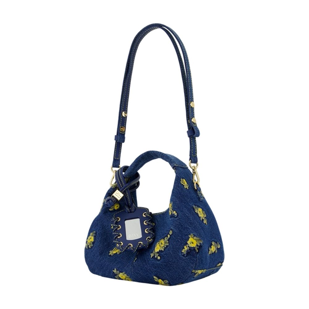 Hobo Handtasche Mini Flowers - Ganni - Baumwolle - Multi