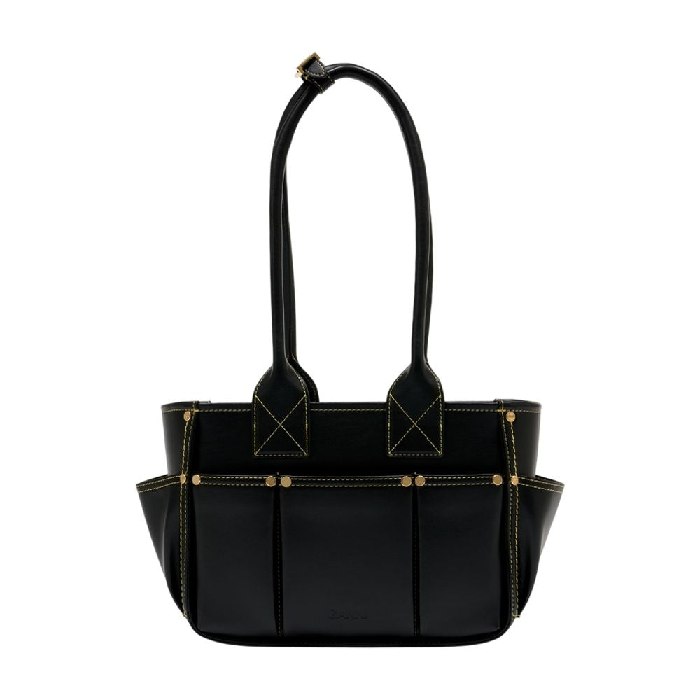 Schultertasche Posy Small - Ganni - Leder - Schwarz
