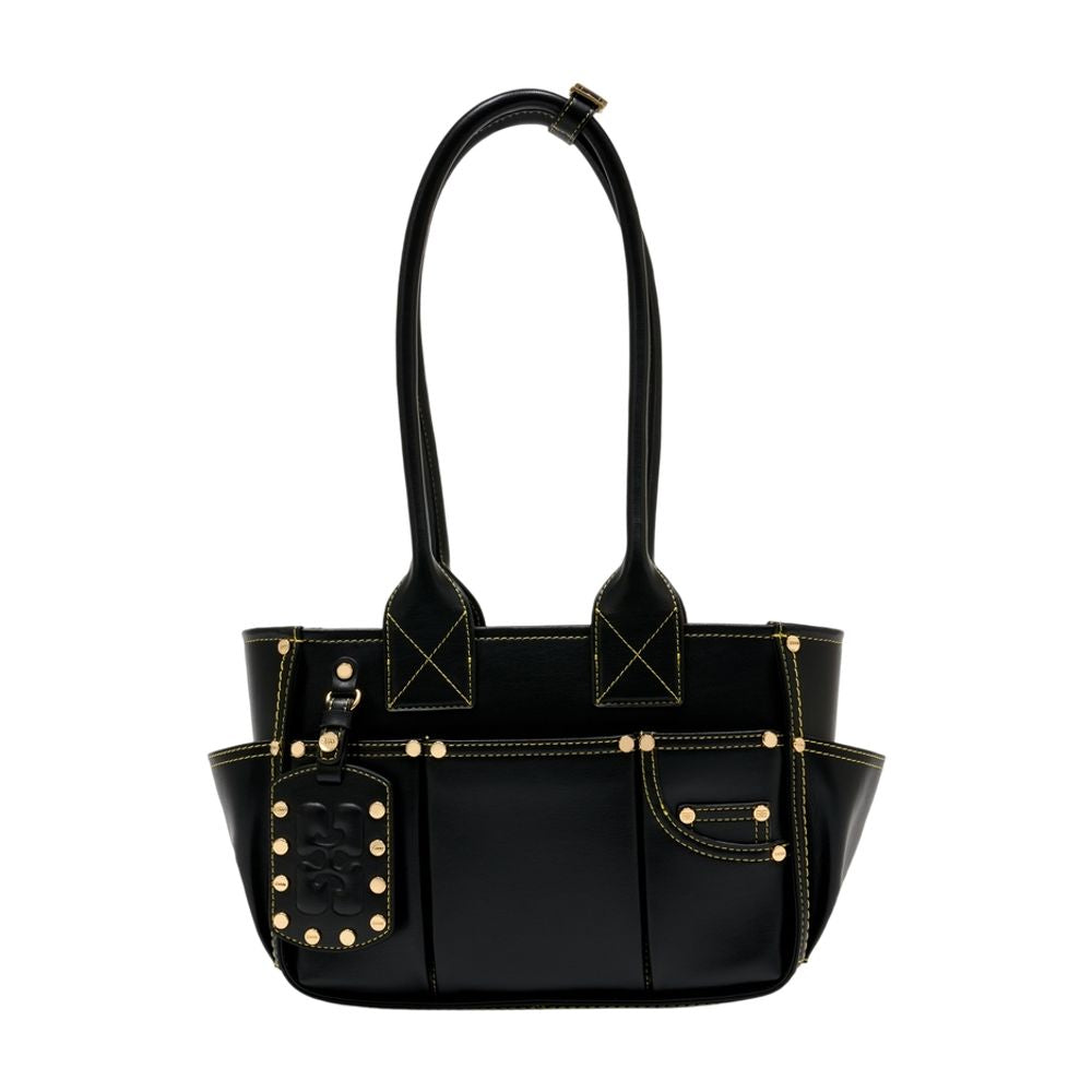 Schultertasche Posy Small - Ganni - Leder - Schwarz