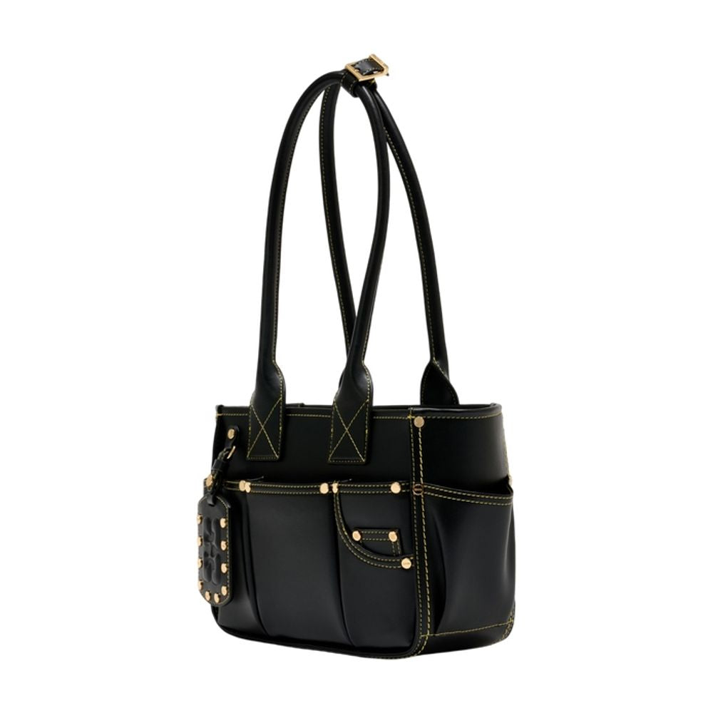 Schultertasche Posy Small - Ganni - Leder - Schwarz