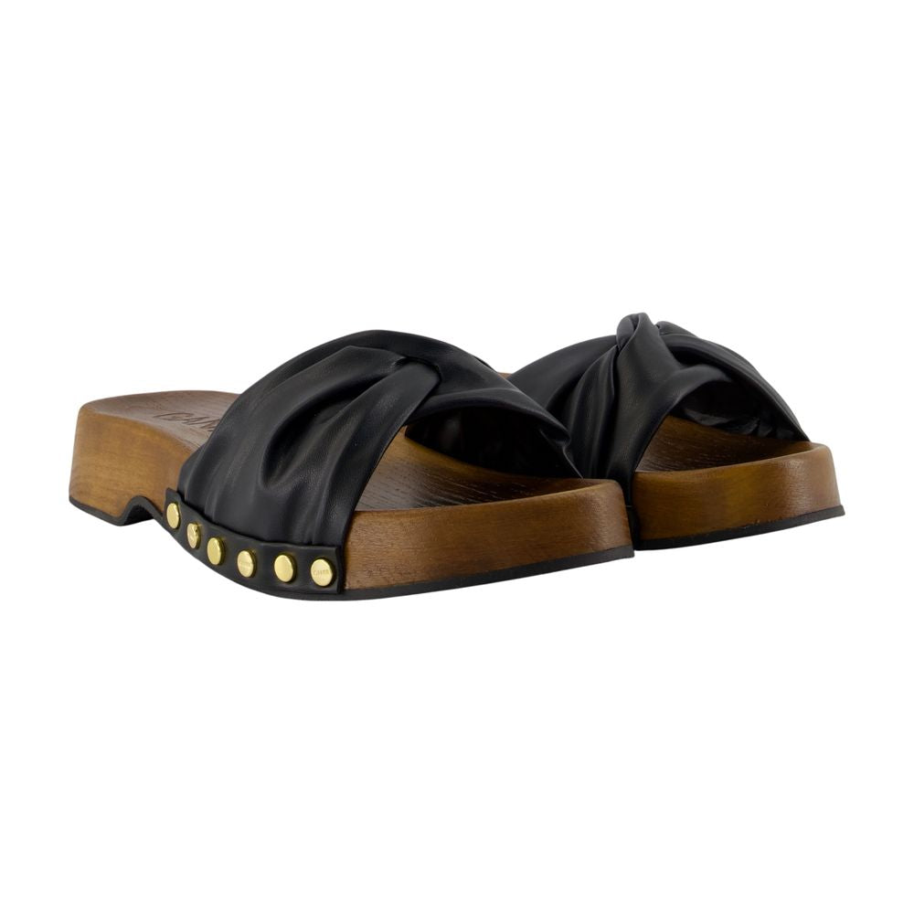 Mules Tia Fairy - Ganni - Leder - Schwarz