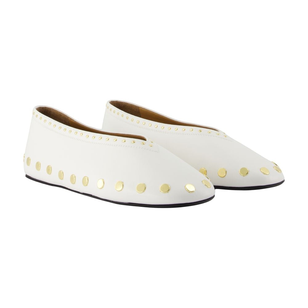 Jenny Ballerinas - Ganni - Baumwolle - Weiß