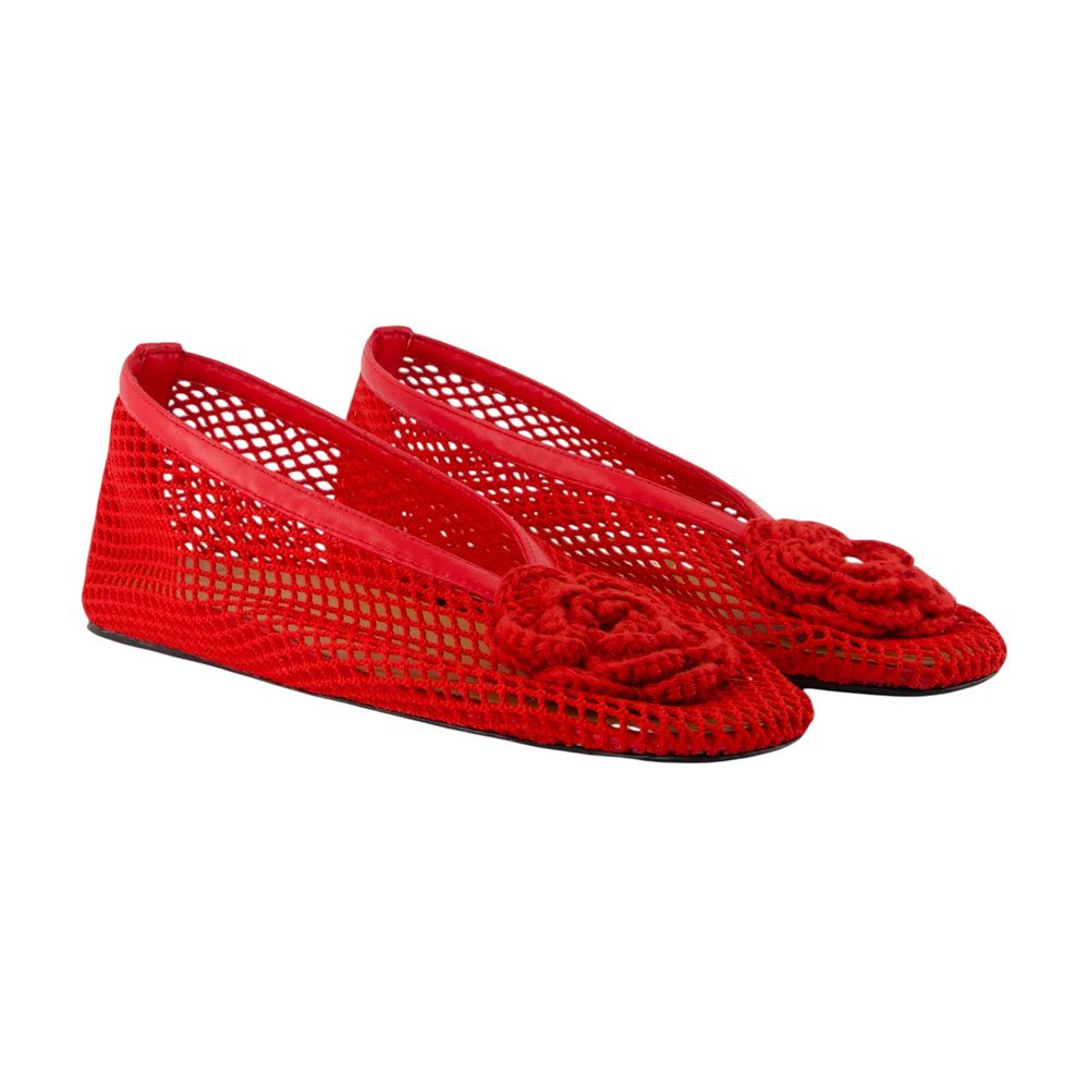 Jenny Flower Ballerinas - Ganni - Synthetik - Rot