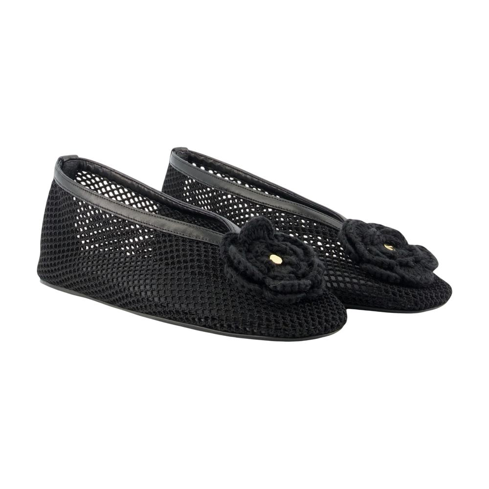 Jenny Flower Ballerinas - Ganni - Synthetik - Schwarz