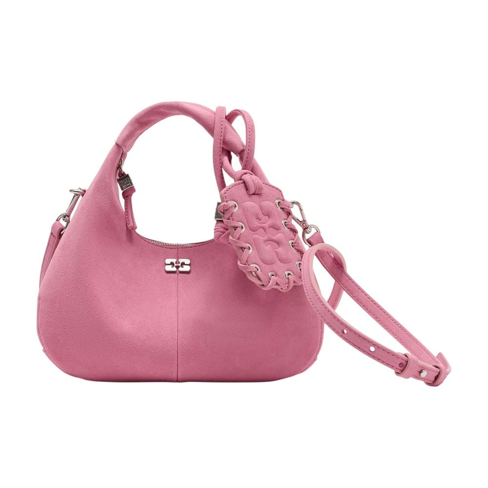 Mini-Hobo-Handtasche – Ganni – Kunstleder – Rosa