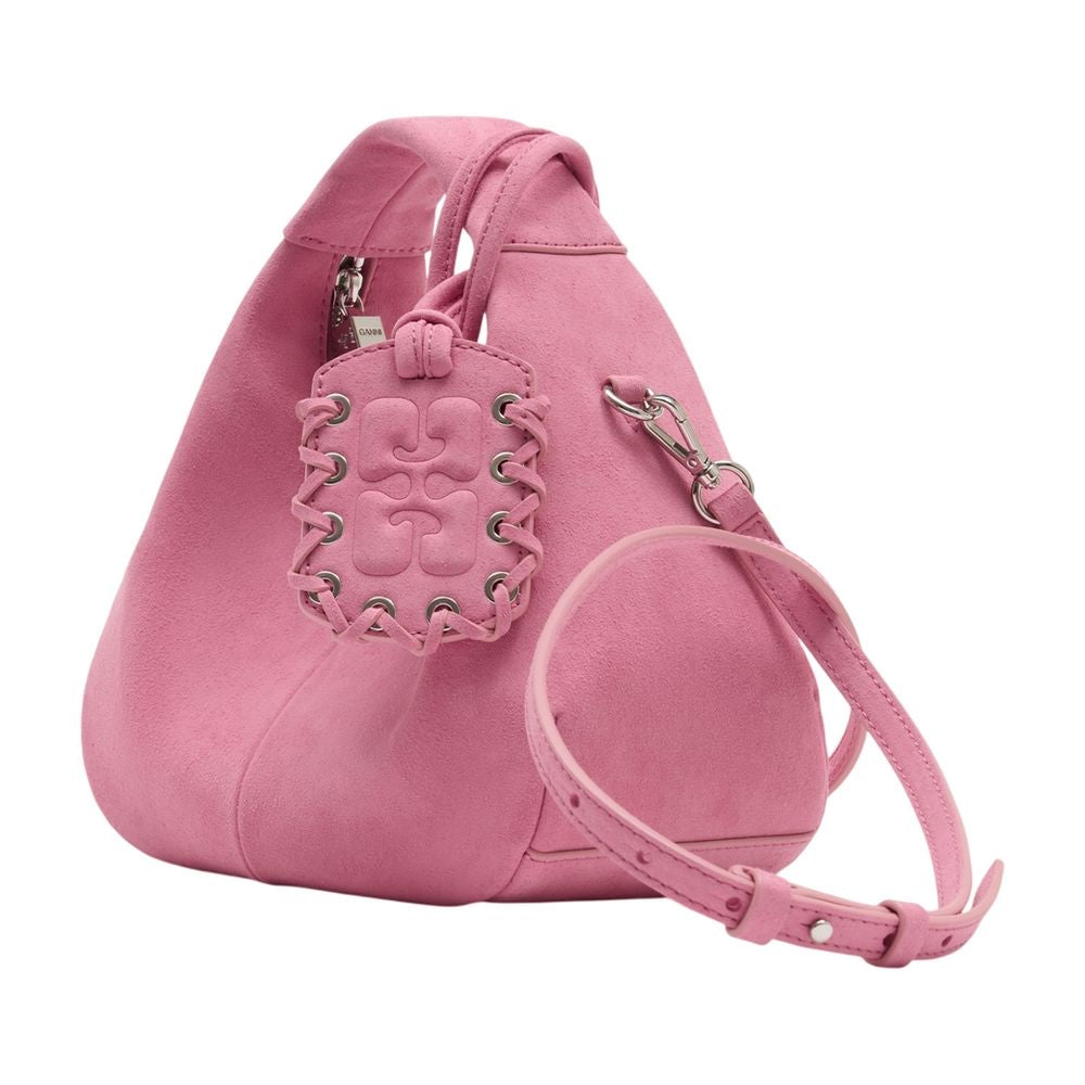 Mini-Hobo-Handtasche – Ganni – Kunstleder – Rosa