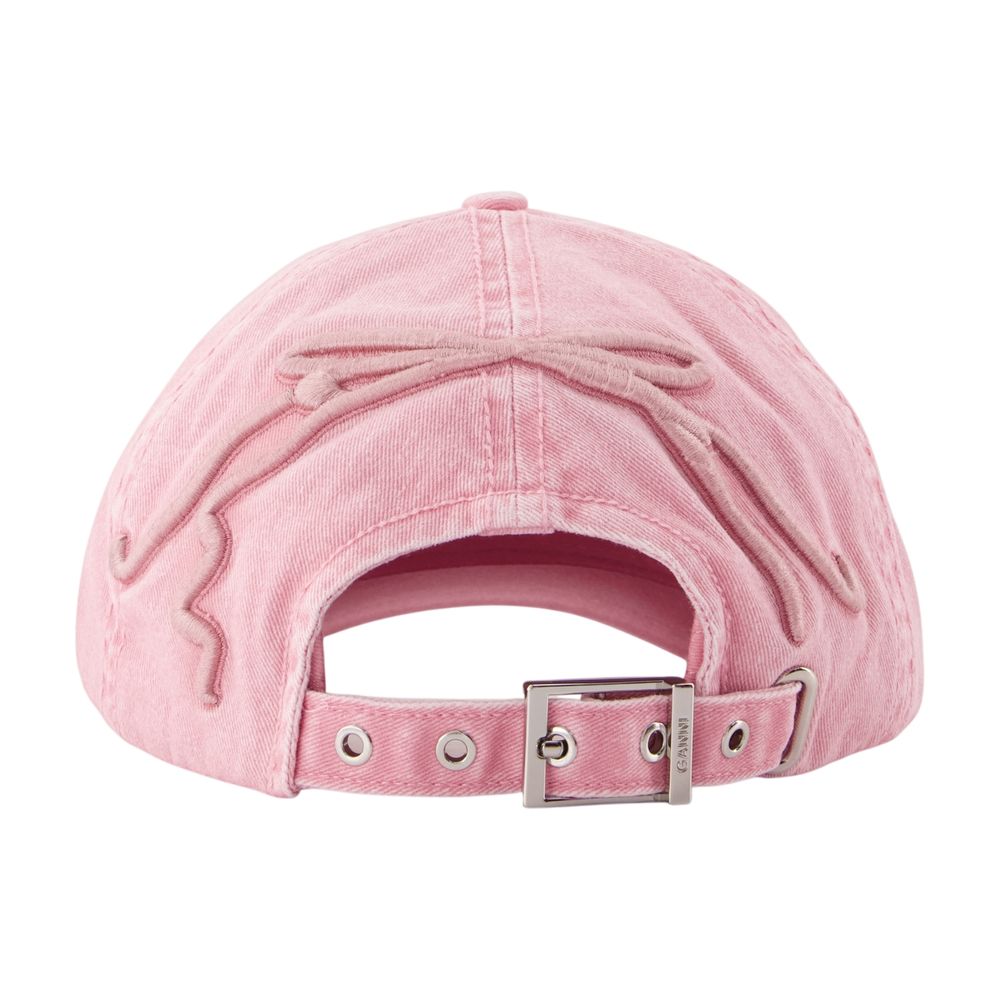 Washed-Kappe – Ganni – Baumwolle – Rosa