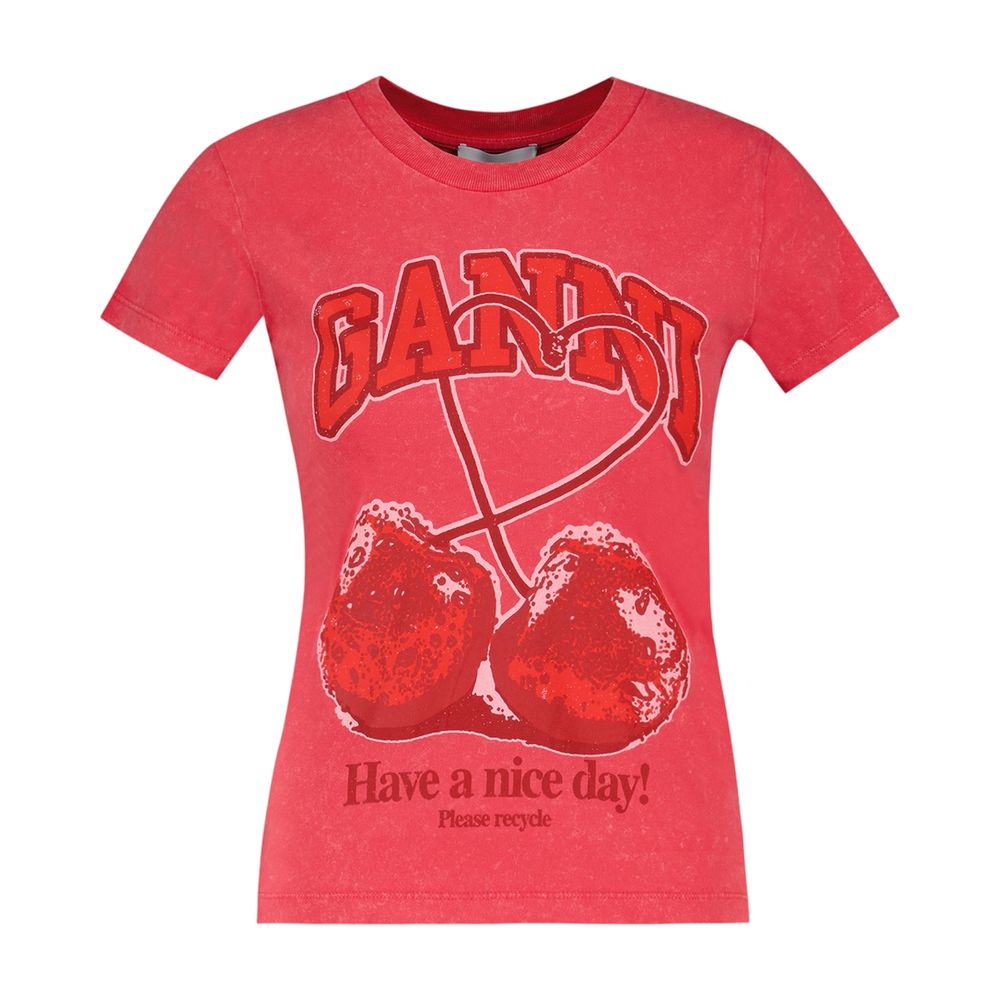 T-Shirt Future Baby Fit Cherry – Ganni – Baumwolle – Rot