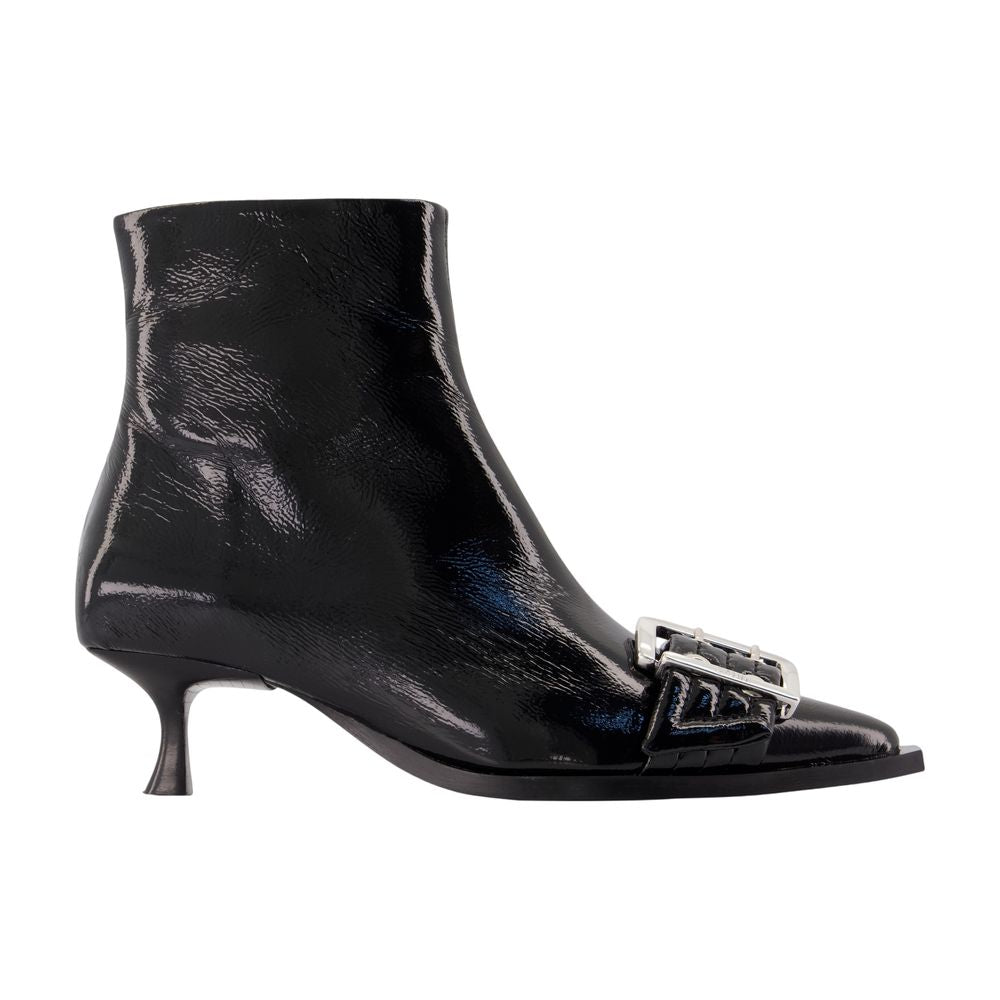 Stiefeletten „Buckle Low“ – Ganni – Baumwolle – Schwarz