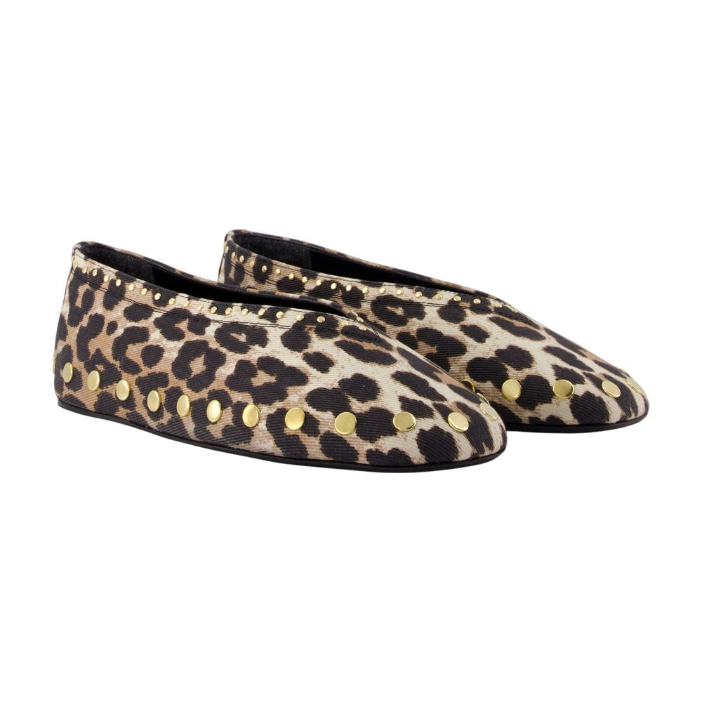 Ballerinas „Jenny“ – Ganni – Baumwolle – Leopardenmuster