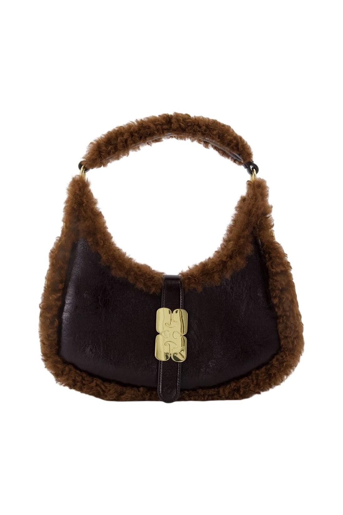 Handtasche Kat Small Piping – Ganni – Kunstleder – Braun