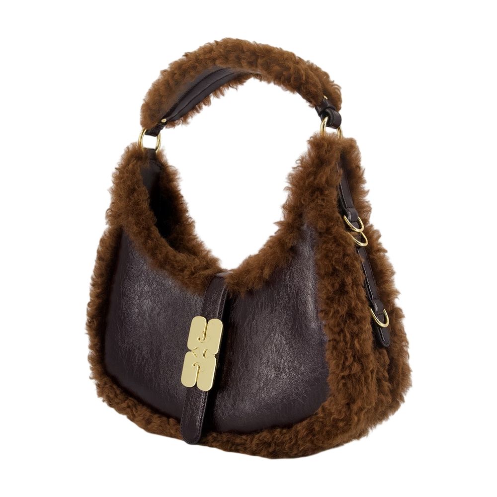Handtasche Kat Small Piping – Ganni – Kunstleder – Braun