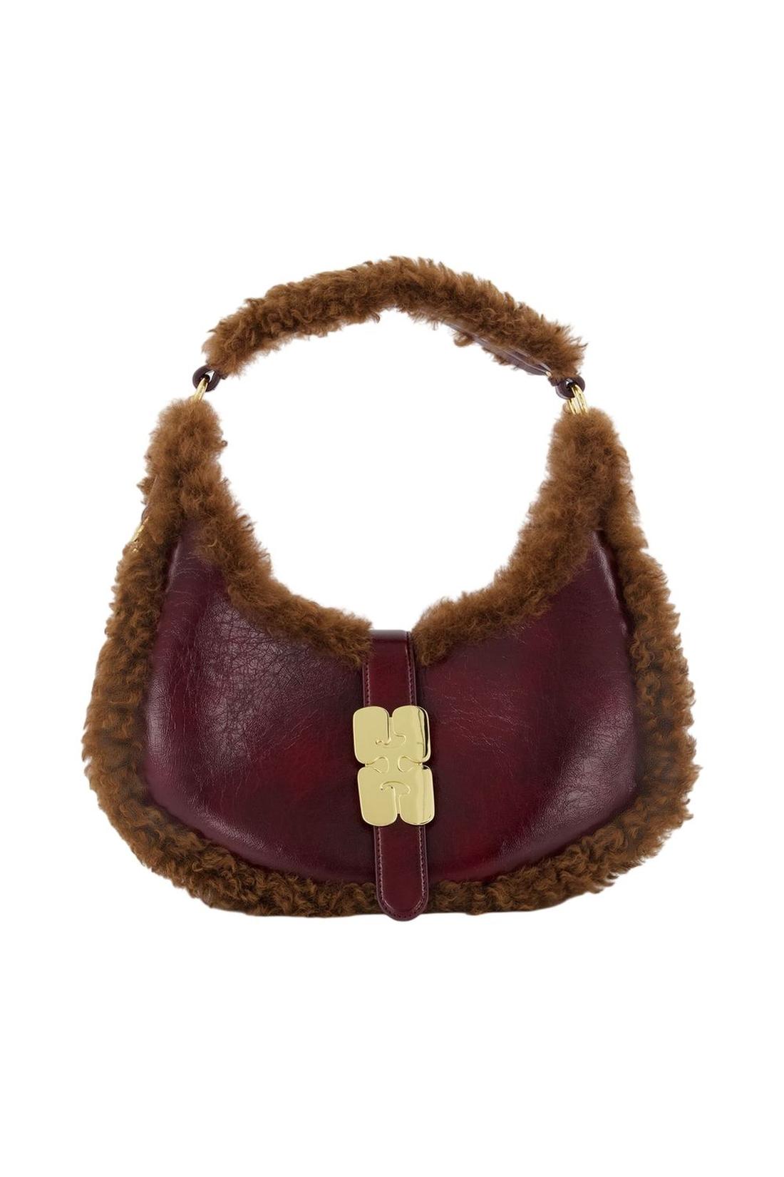 Handtasche Kat Small Piping – Ganni – Kunstleder – Bordeaux