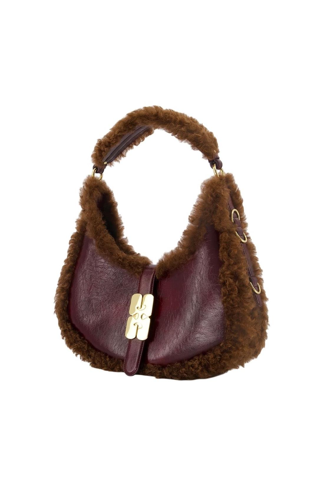 Handtasche Kat Small Piping – Ganni – Kunstleder – Bordeaux