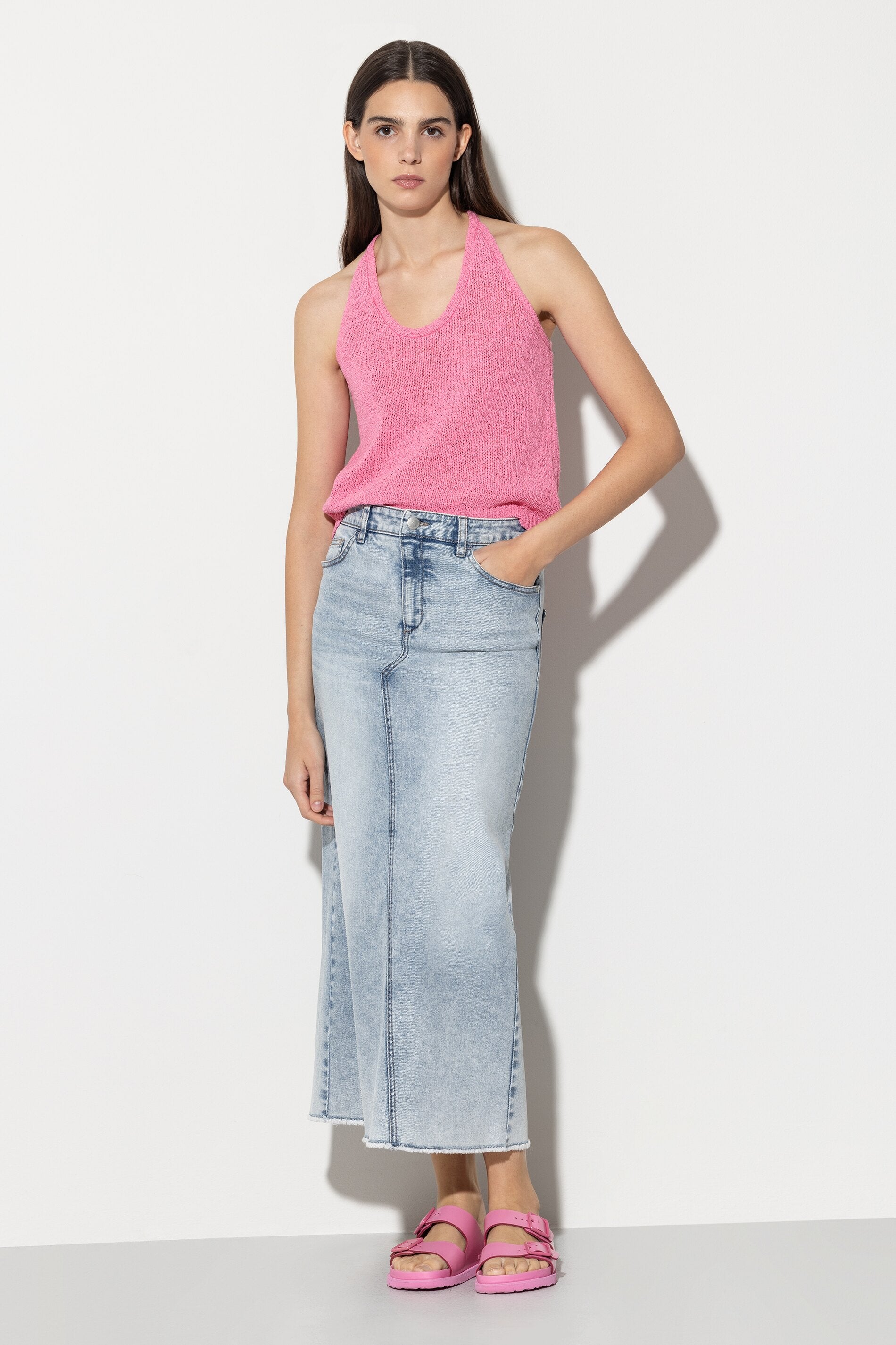 Denimrock mit Acid-Effekten