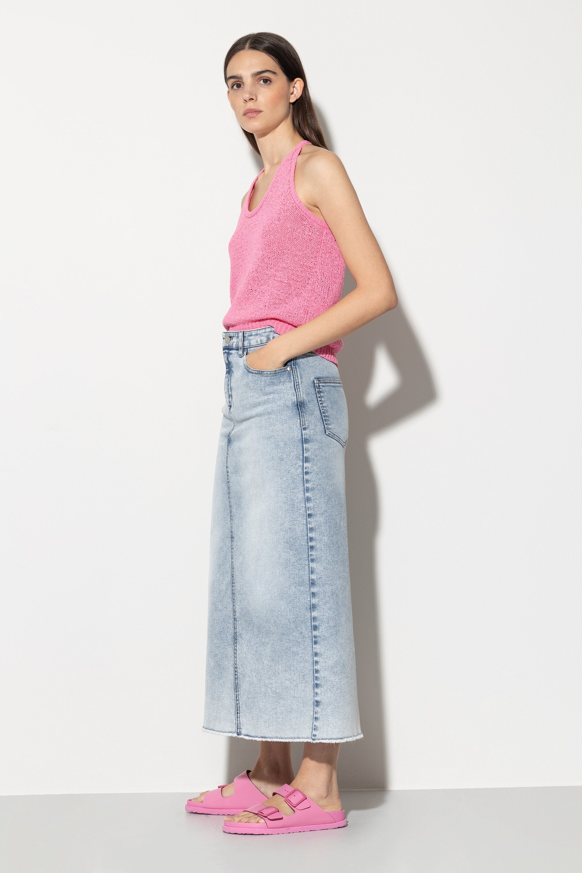 Denimrock mit Acid-Effekten