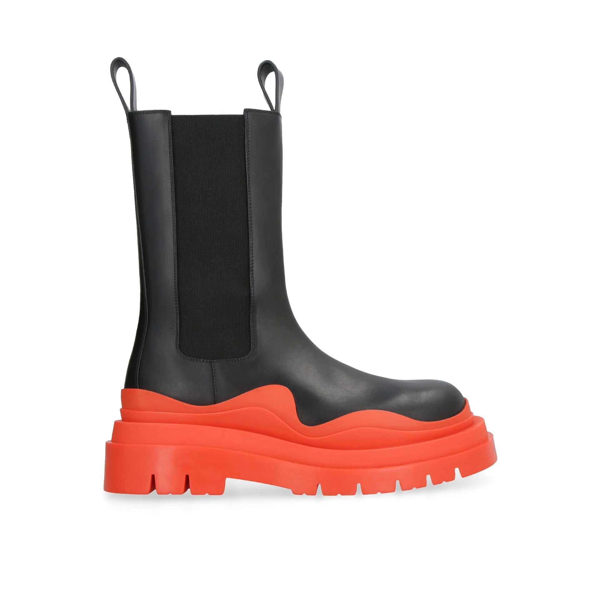 Bottega Veneta-Bottega Veneta Leather Tire Boots-WOMEN SHOES-Black-Deal-Outlet-by-ARCHIVIST