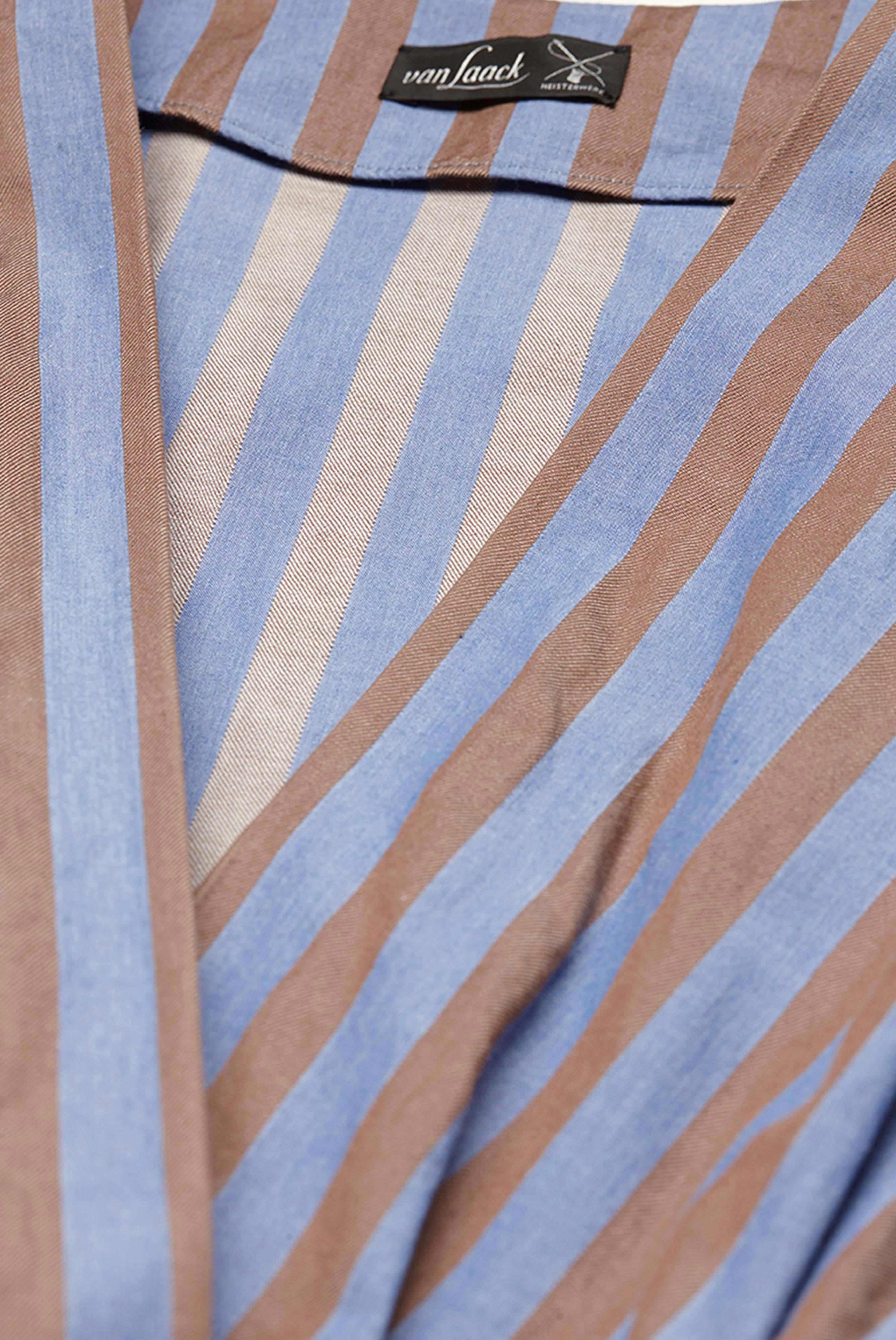 Summery cotton midi dress, striped, brown and blue