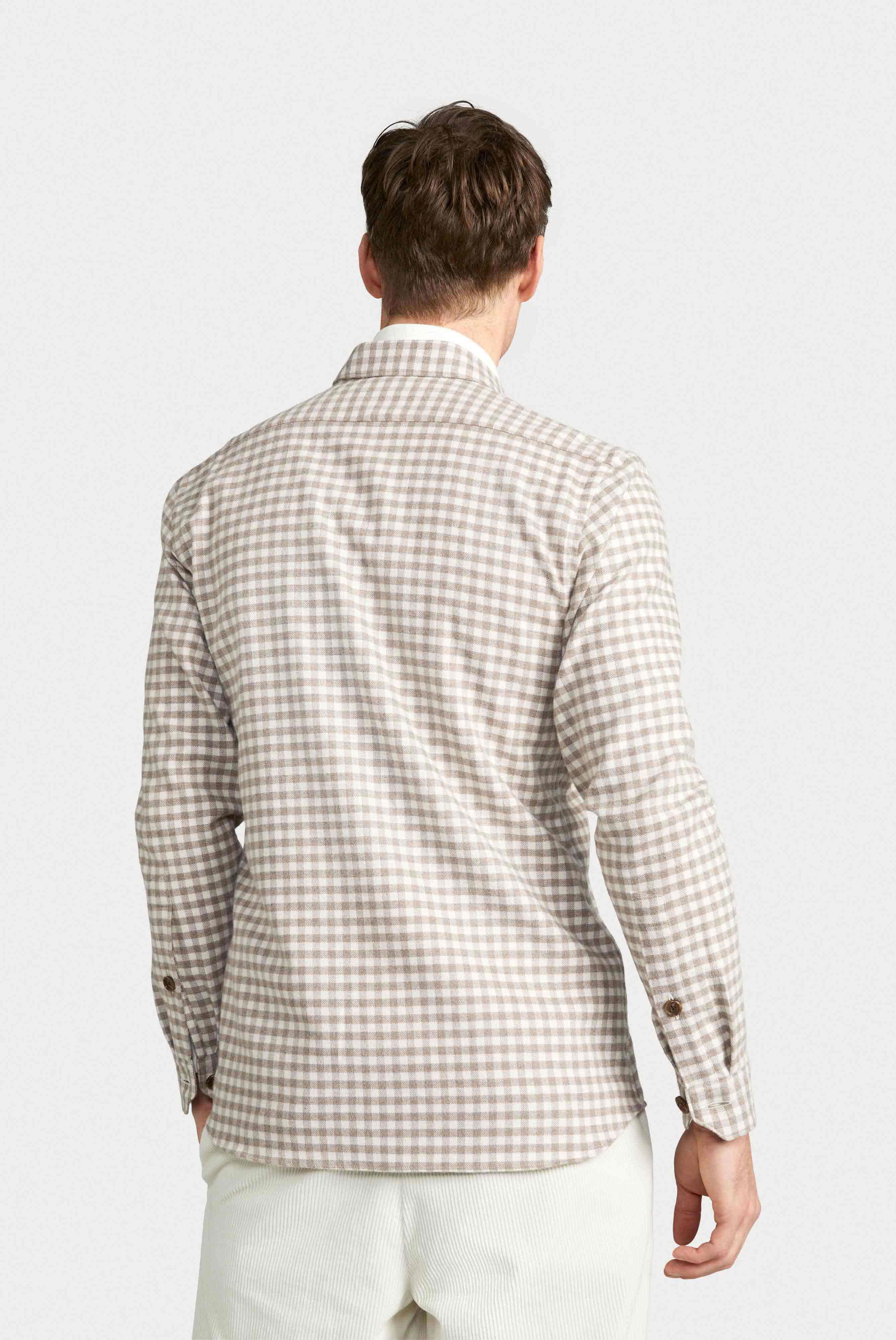 Van Laack-Karierte Hemdjacke aus Flanell-Twill Beige-Hemden & Blusen-Black-Deal-Outlet-by-ARCHIVIST