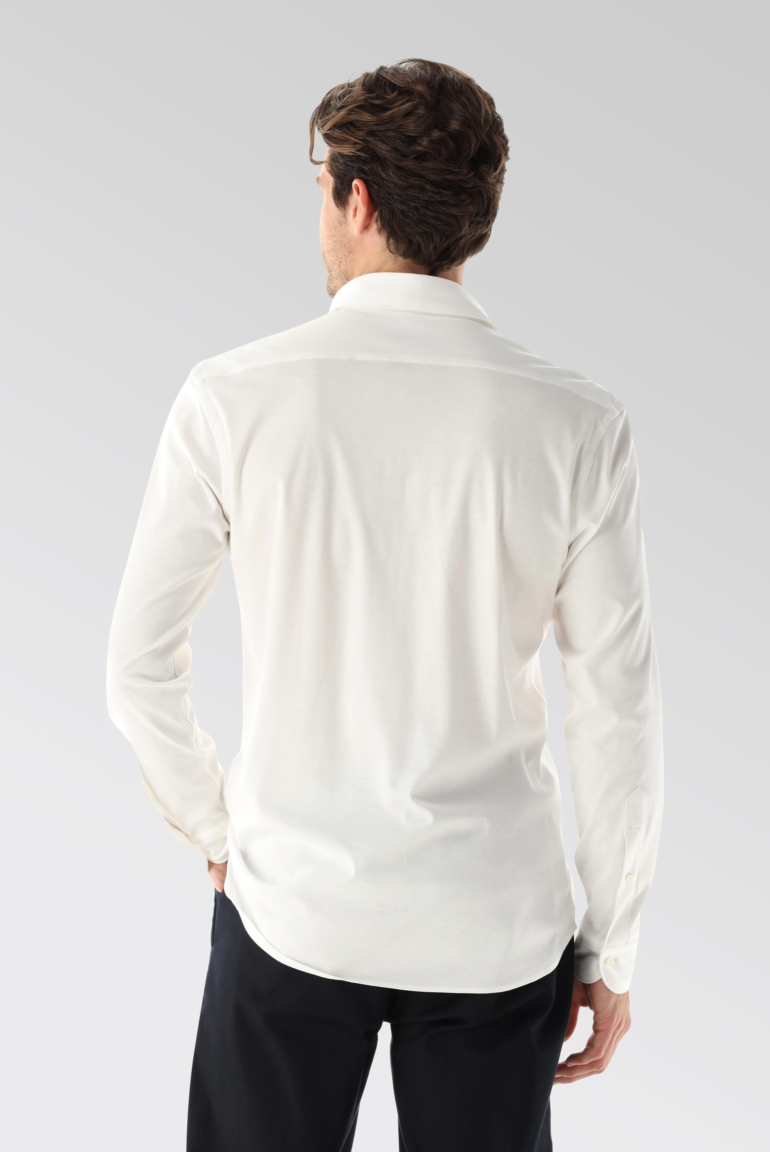 Jersey Hemd aus Schweizer Baumwolle Slim Fit