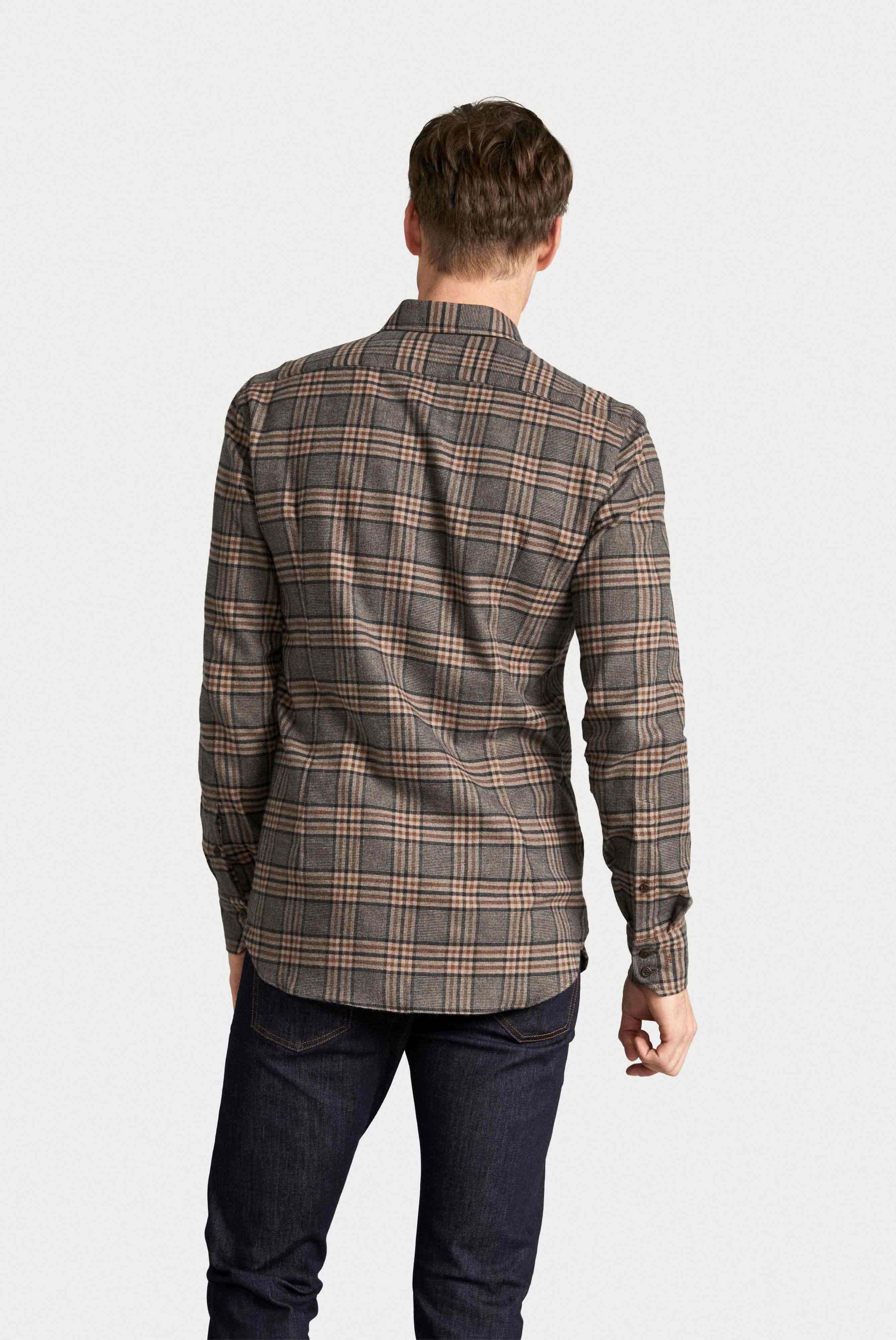 Van Laack-Flanell Hemd mit Button Down Kragen Tailor Fit Braun Kariert-Hemden & Blusen-Black-Deal-Outlet-by-ARCHIVIST