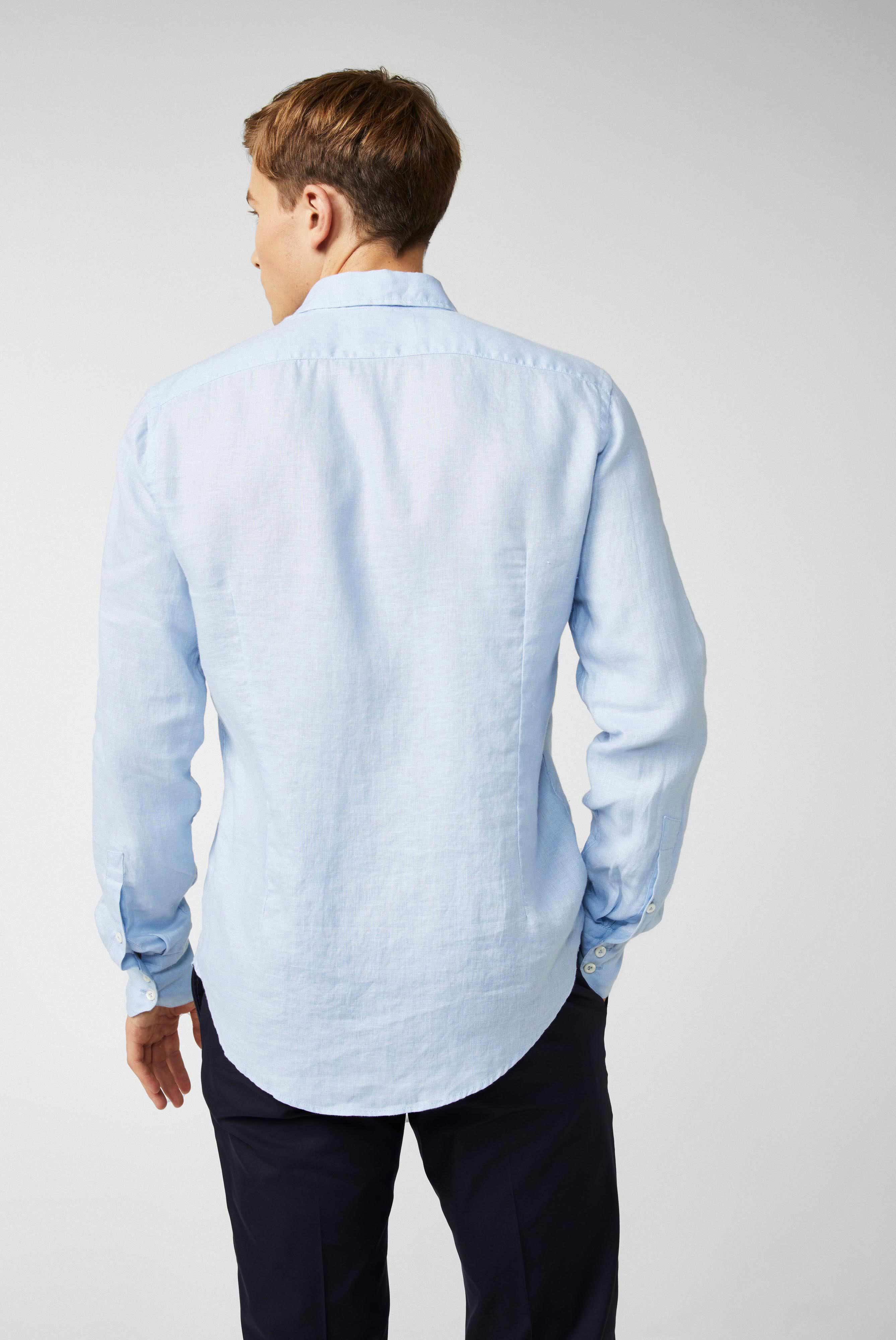 Leinenhemd mit Button-Down-Kragen