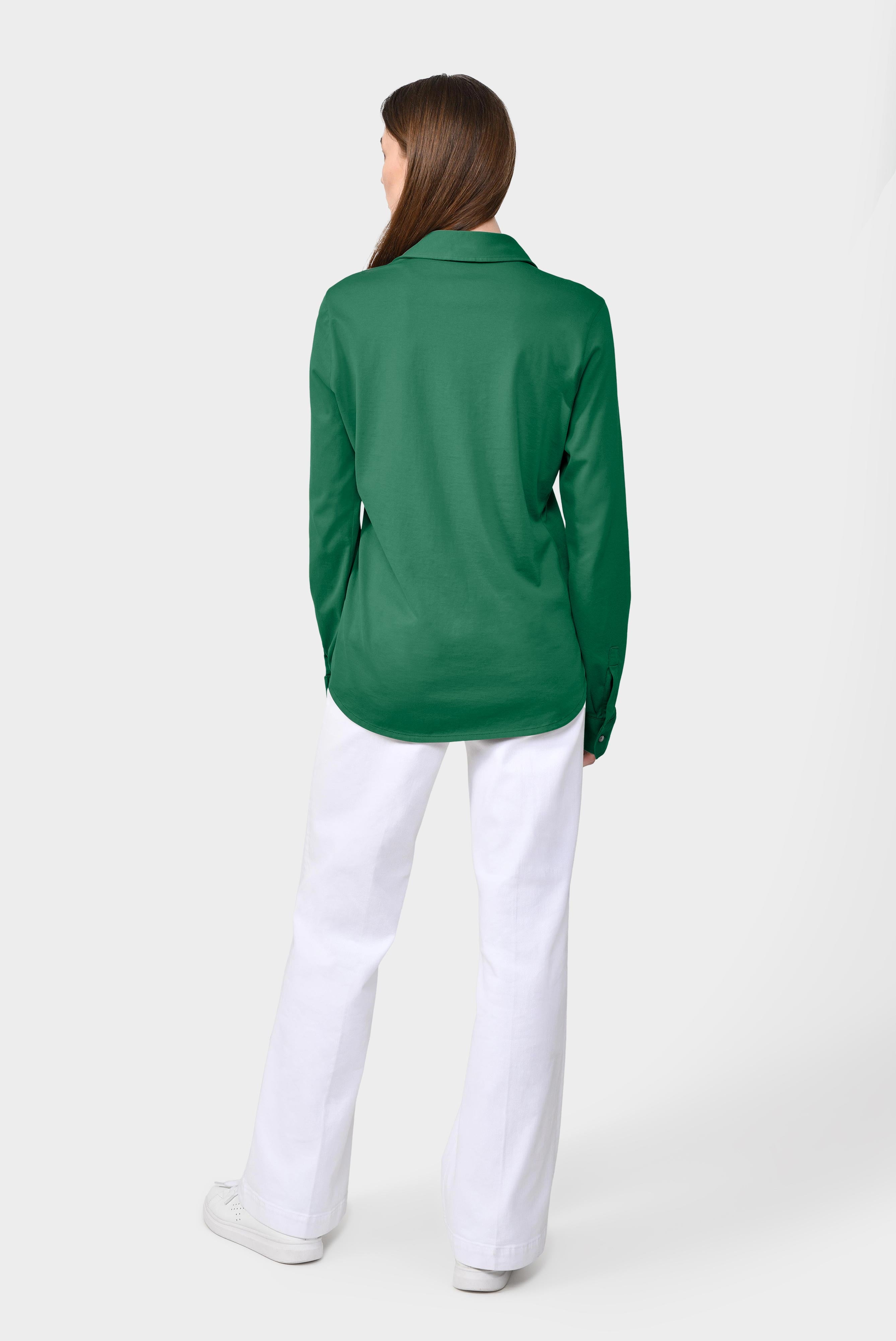 Hemdbluse aus Baumwolljersey Grün