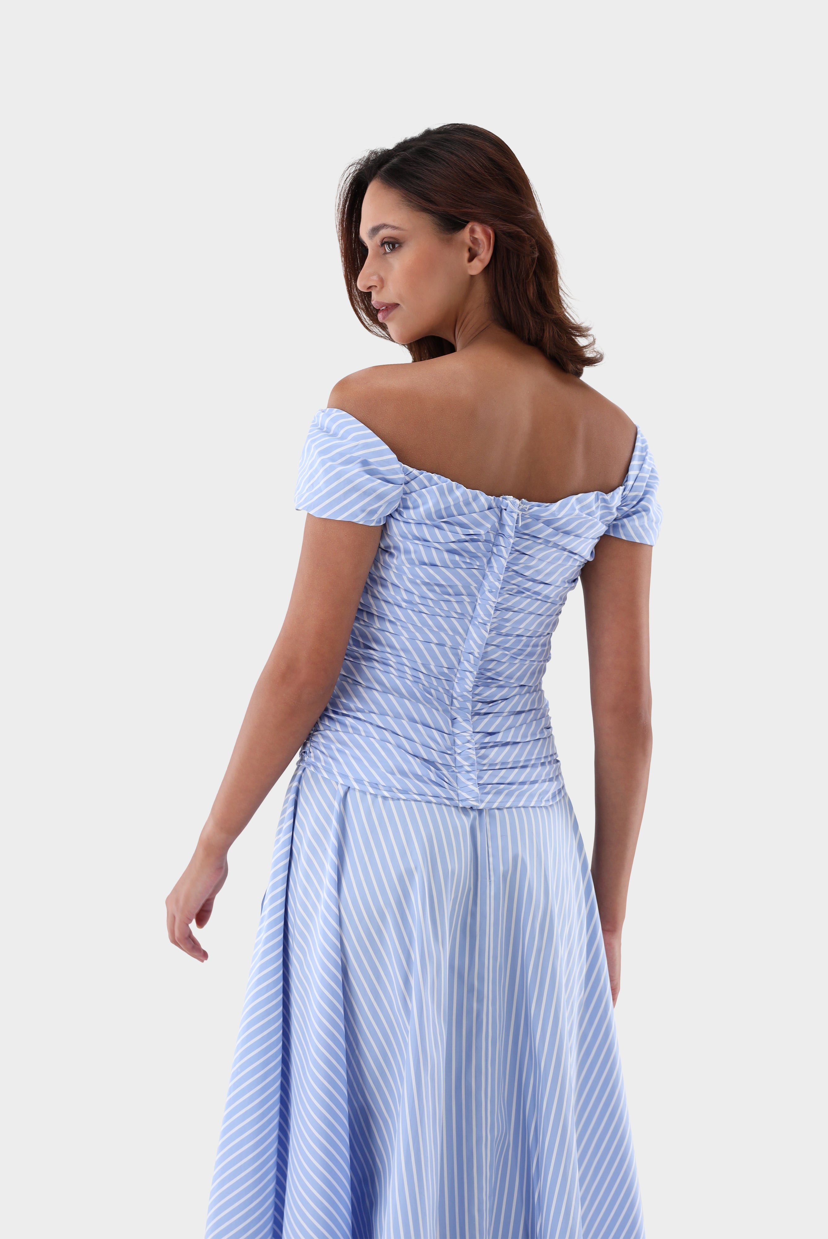 Van Laack-Gestreifte Corsage aus Baumwolle-Hemden & Blusen-Black-Deal-Outlet-by-ARCHIVIST