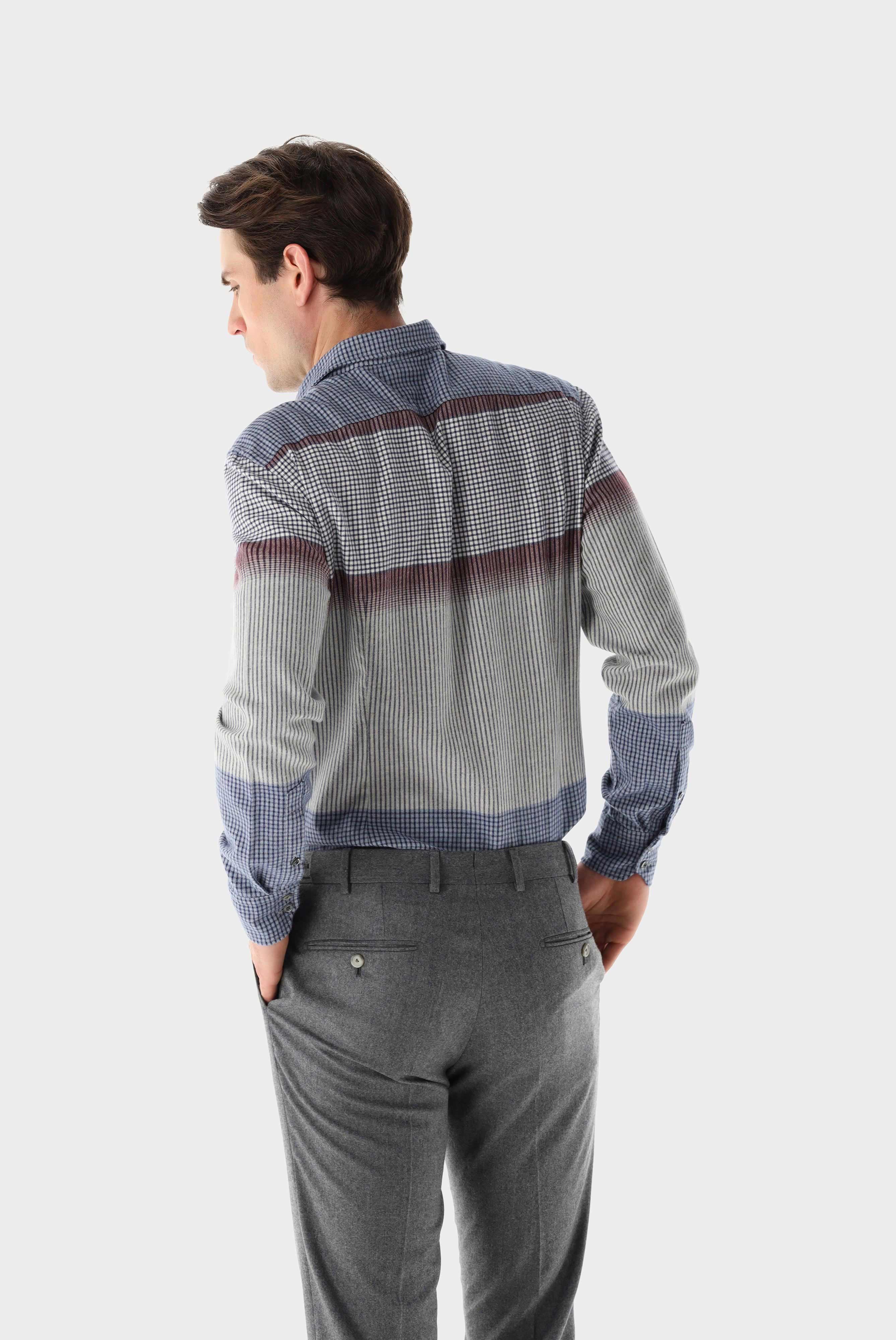 Kariertes Flanellhemd Slim Fit