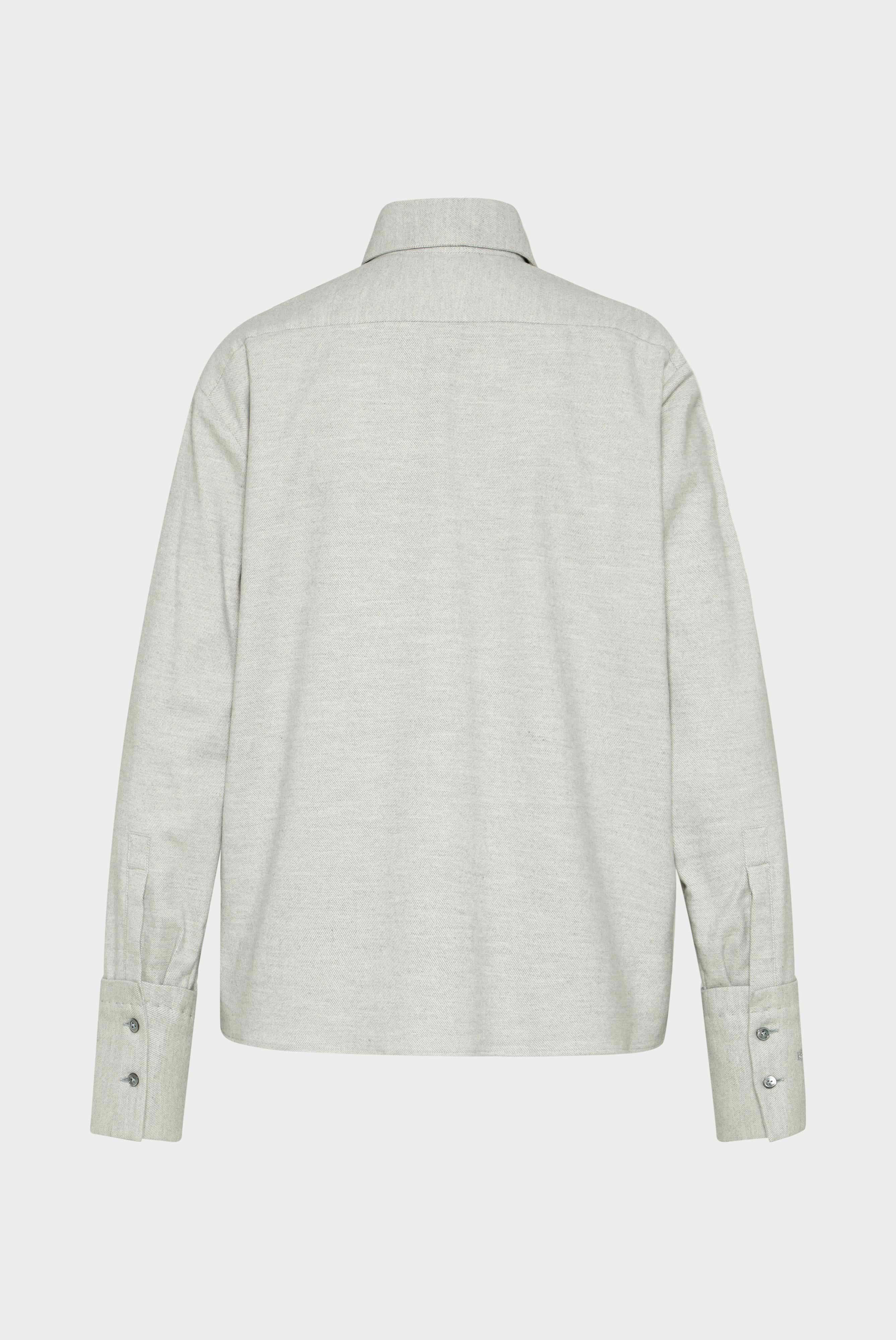 Oversized Hemdbluse mit Brusttasche Grau