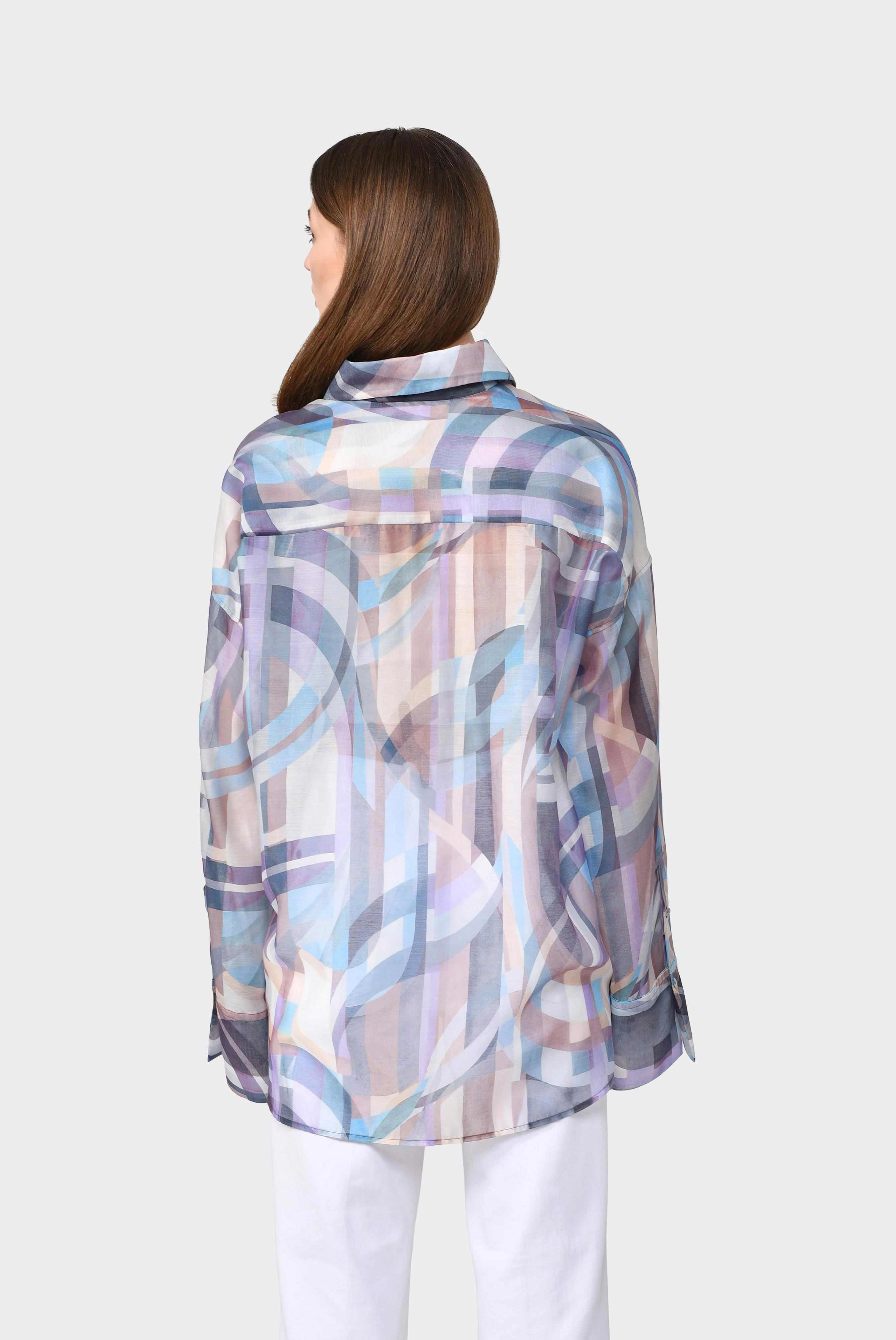 Van Laack-Oversize Hemdbluse mit geometrischem Druck-Hemden & Blusen-Black-Deal-Outlet-by-ARCHIVIST