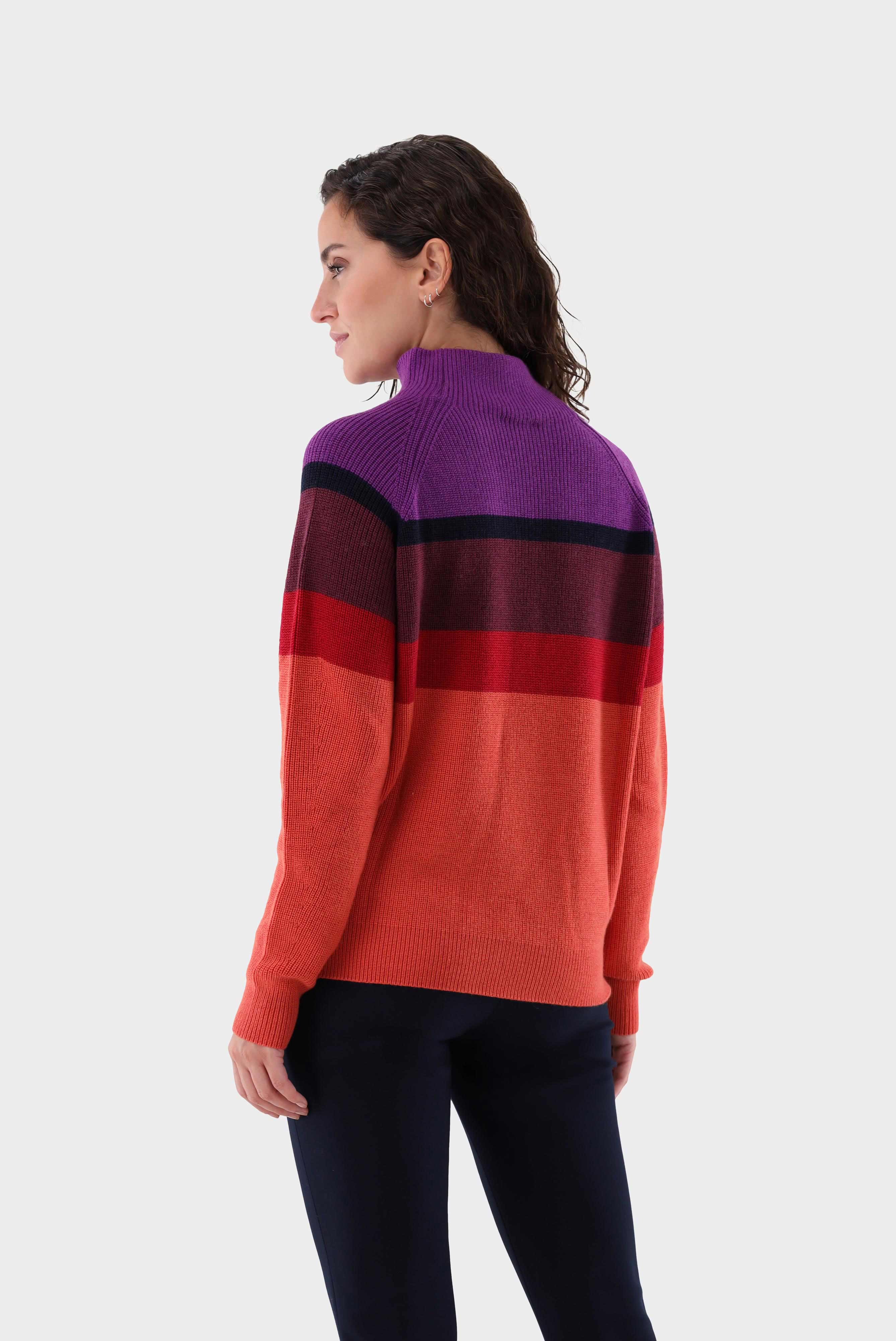 Stehkragenpullover mit Farb Muster