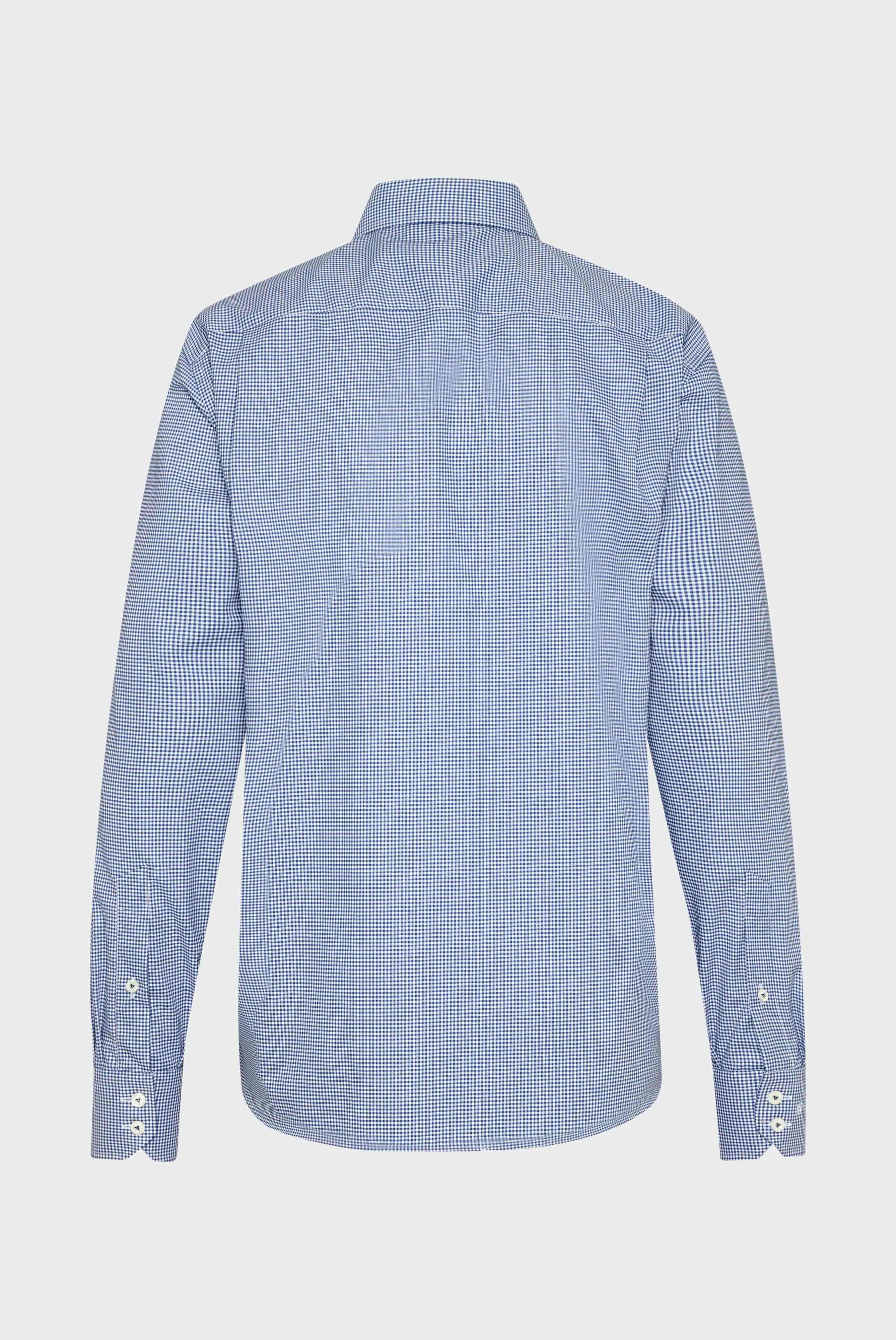 Non-iron twill business shirt, comfort fit, dark blue/white checkered