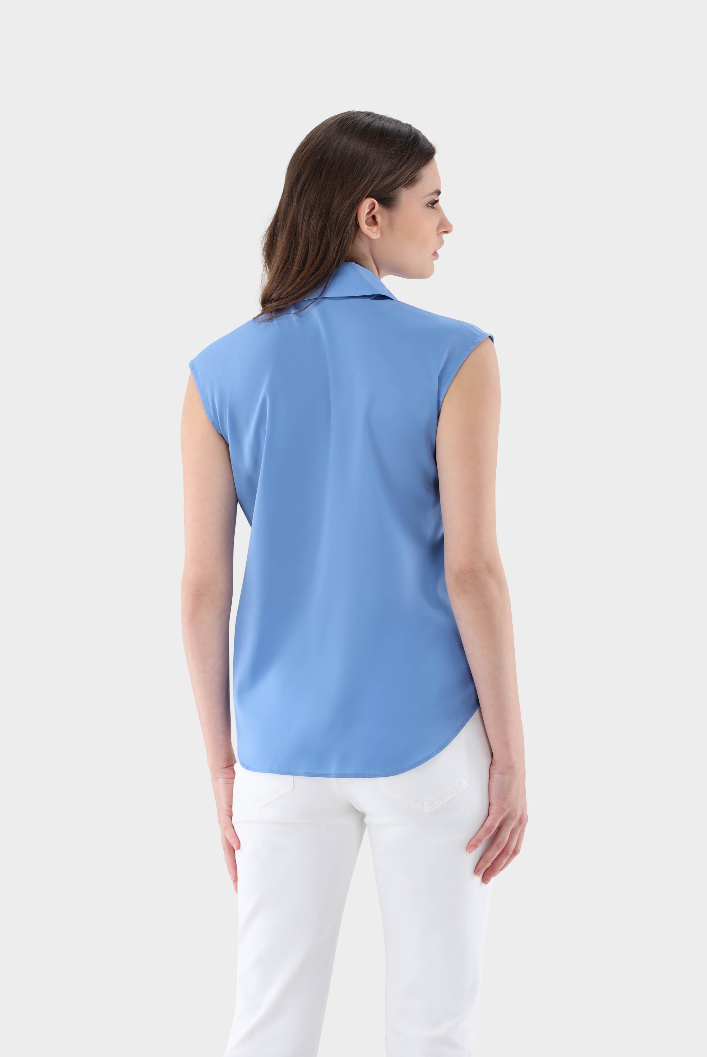 Ärmellose Bluse aus Seide mit Stretch