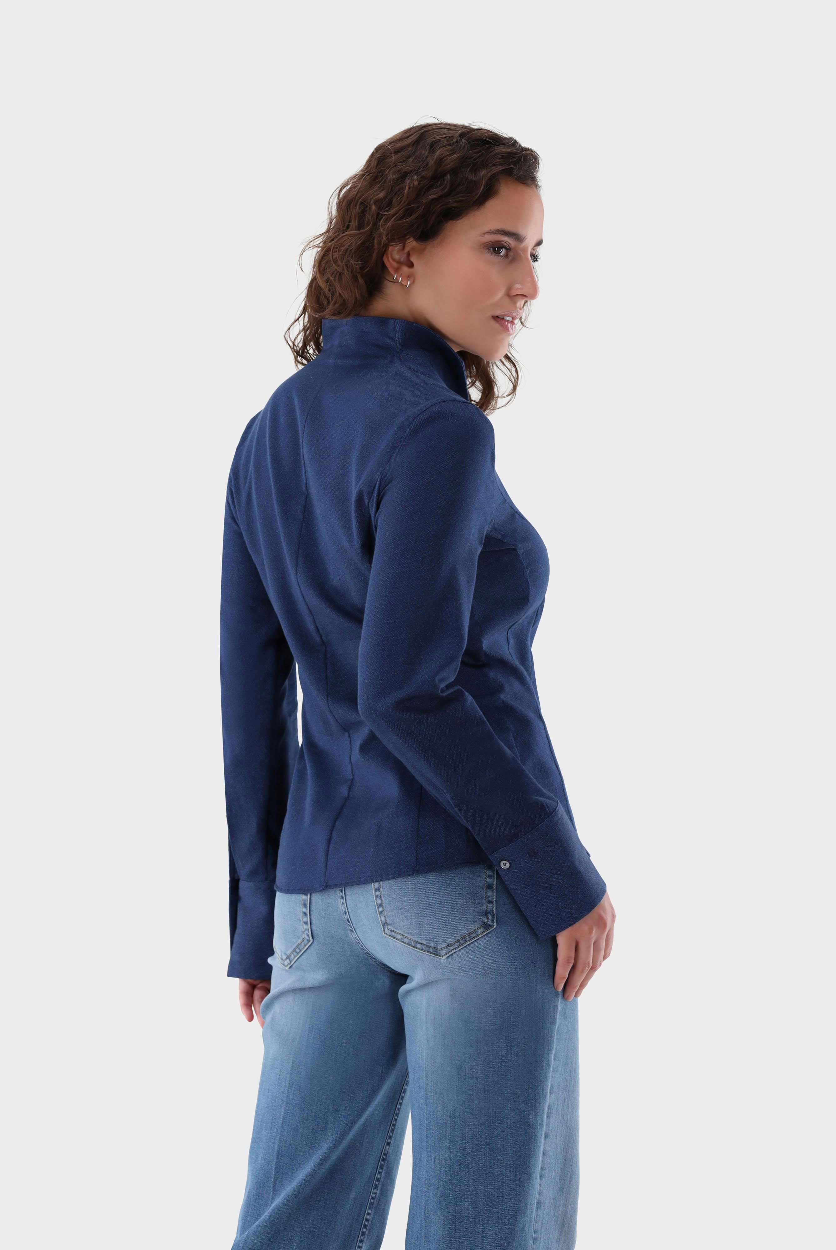 Flanell Kelchkragenbluse