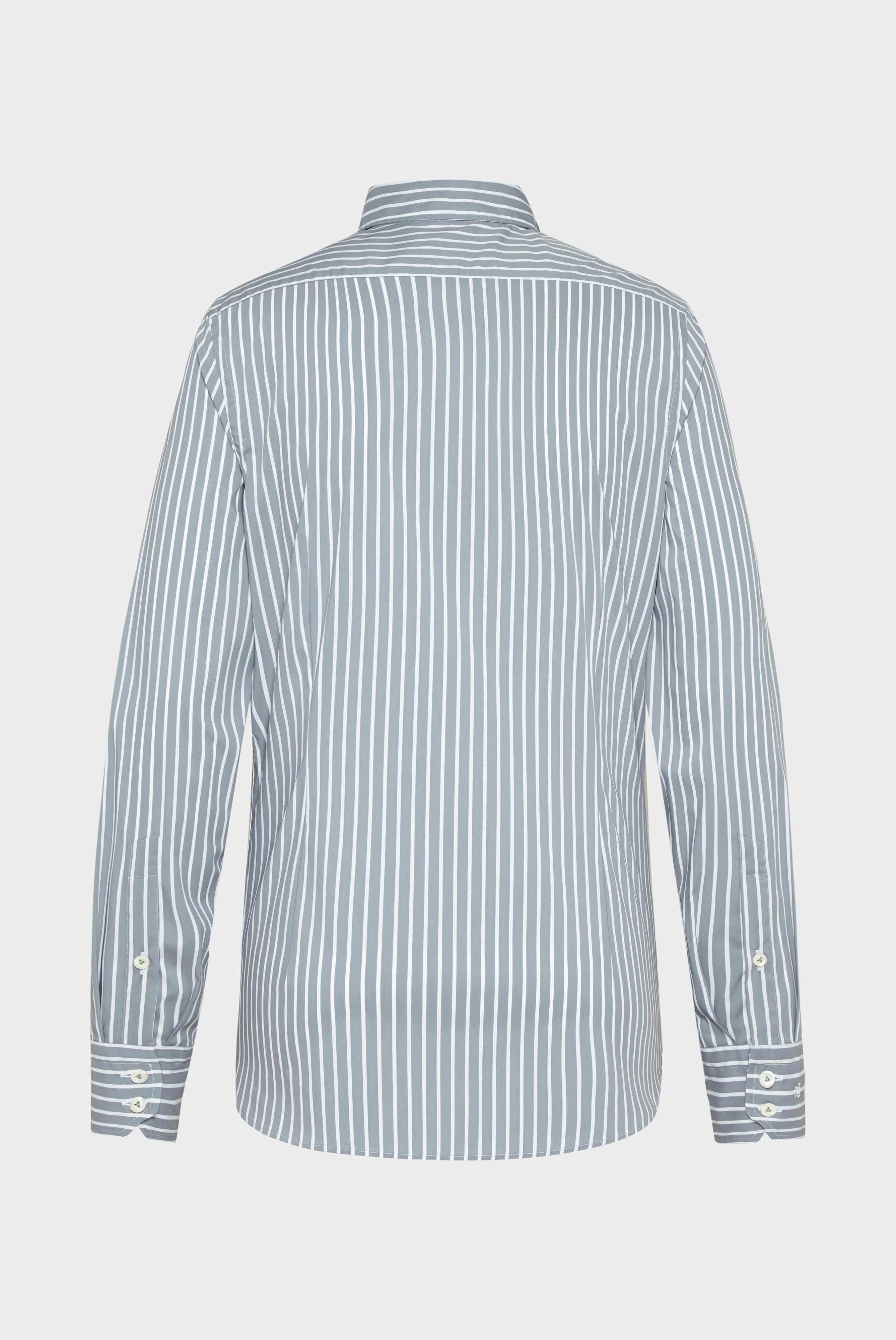 Popeline Hemd mit Stretch Slim Fit Grau