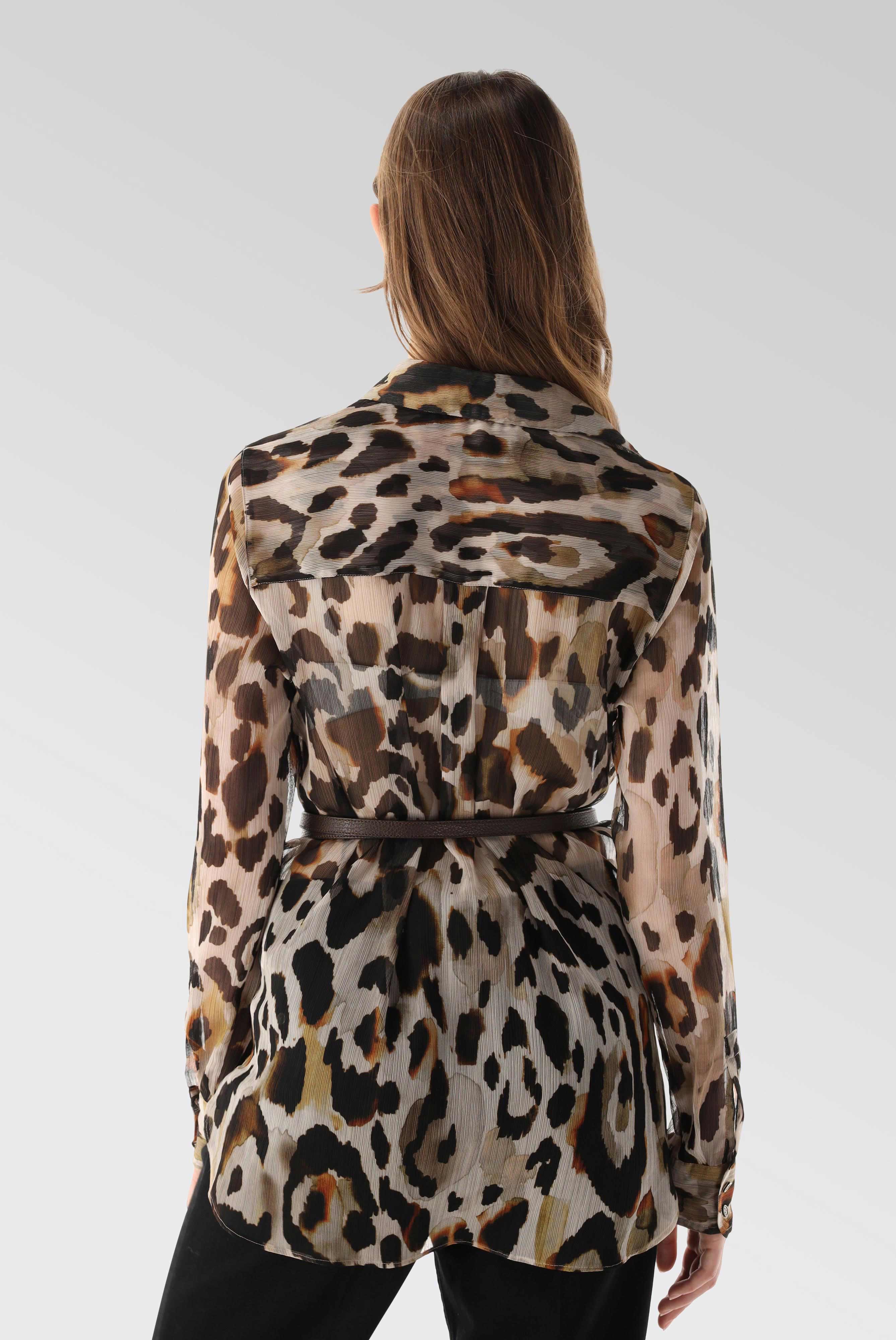 Hemdbluse mit Leopard Druck