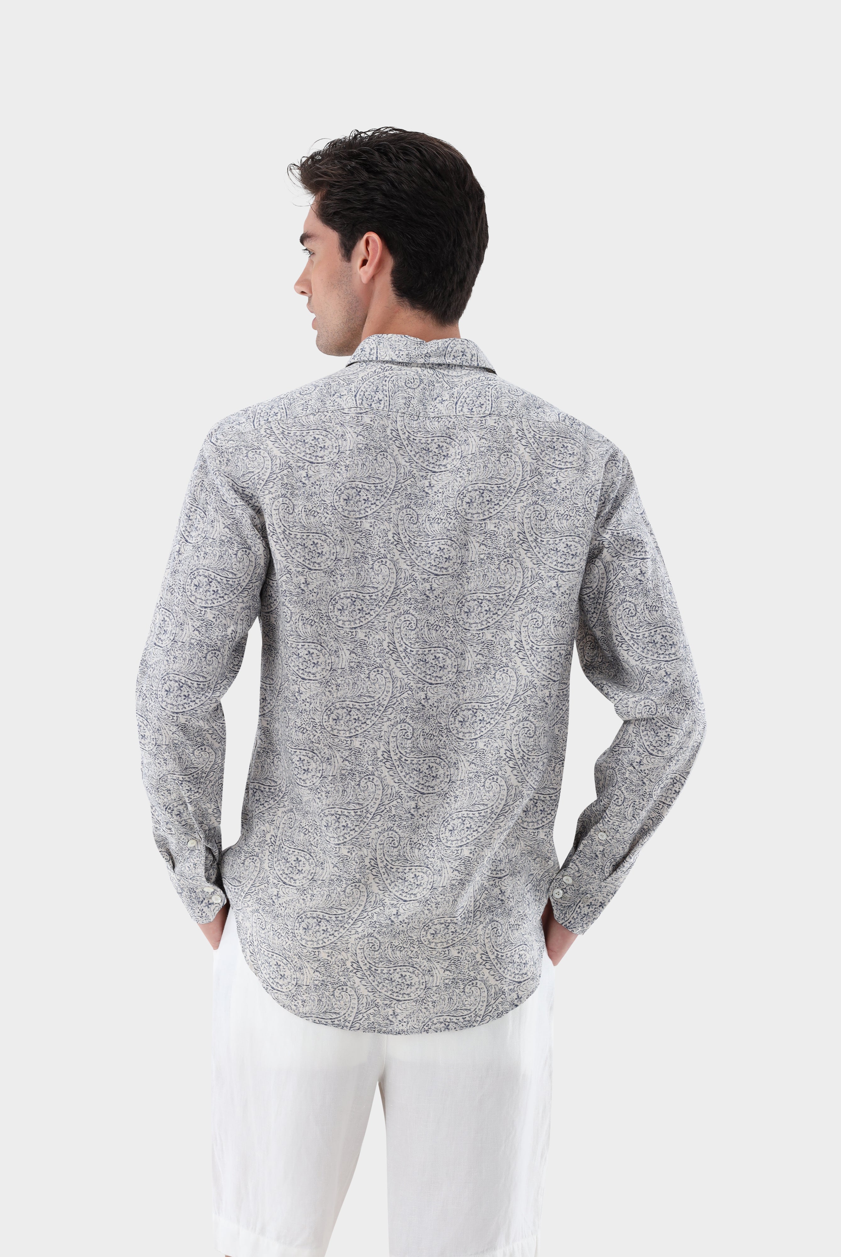 Van Laack-Leinen Hemd mit Paisley Druck Tailor Fit-Hemden & Blusen-Black-Deal-Outlet-by-ARCHIVIST