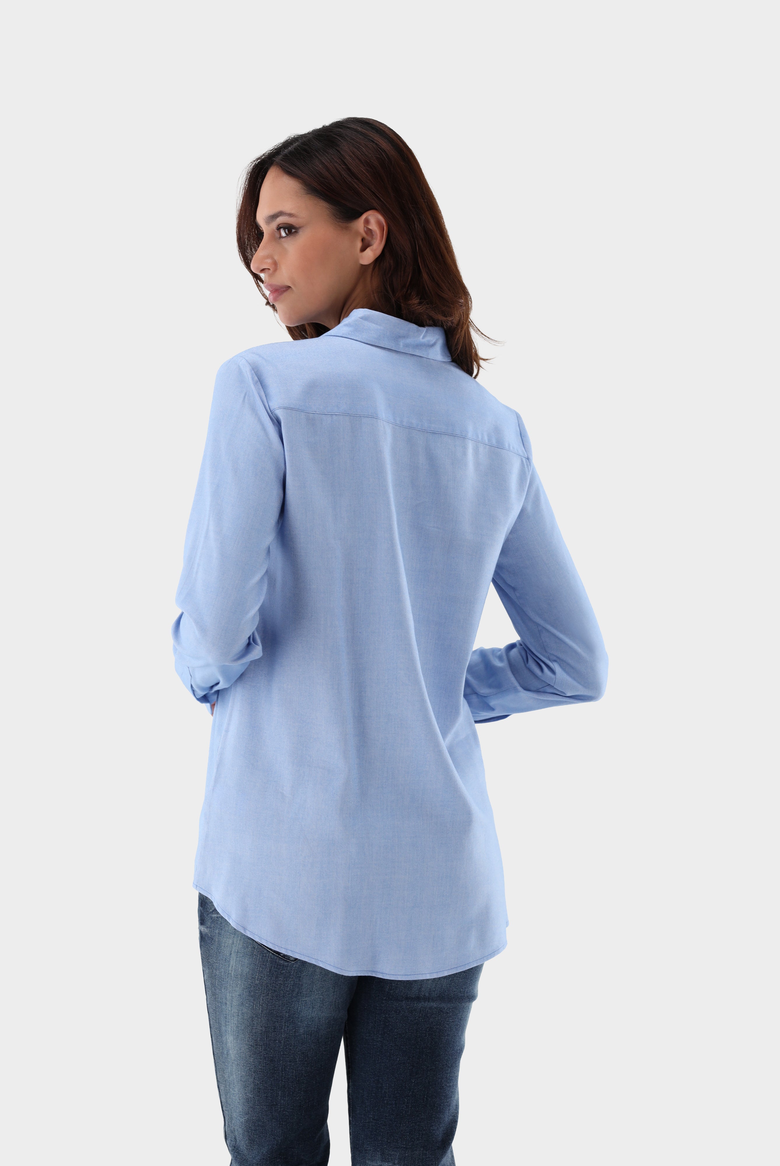 Fitted flannel shirt blouse