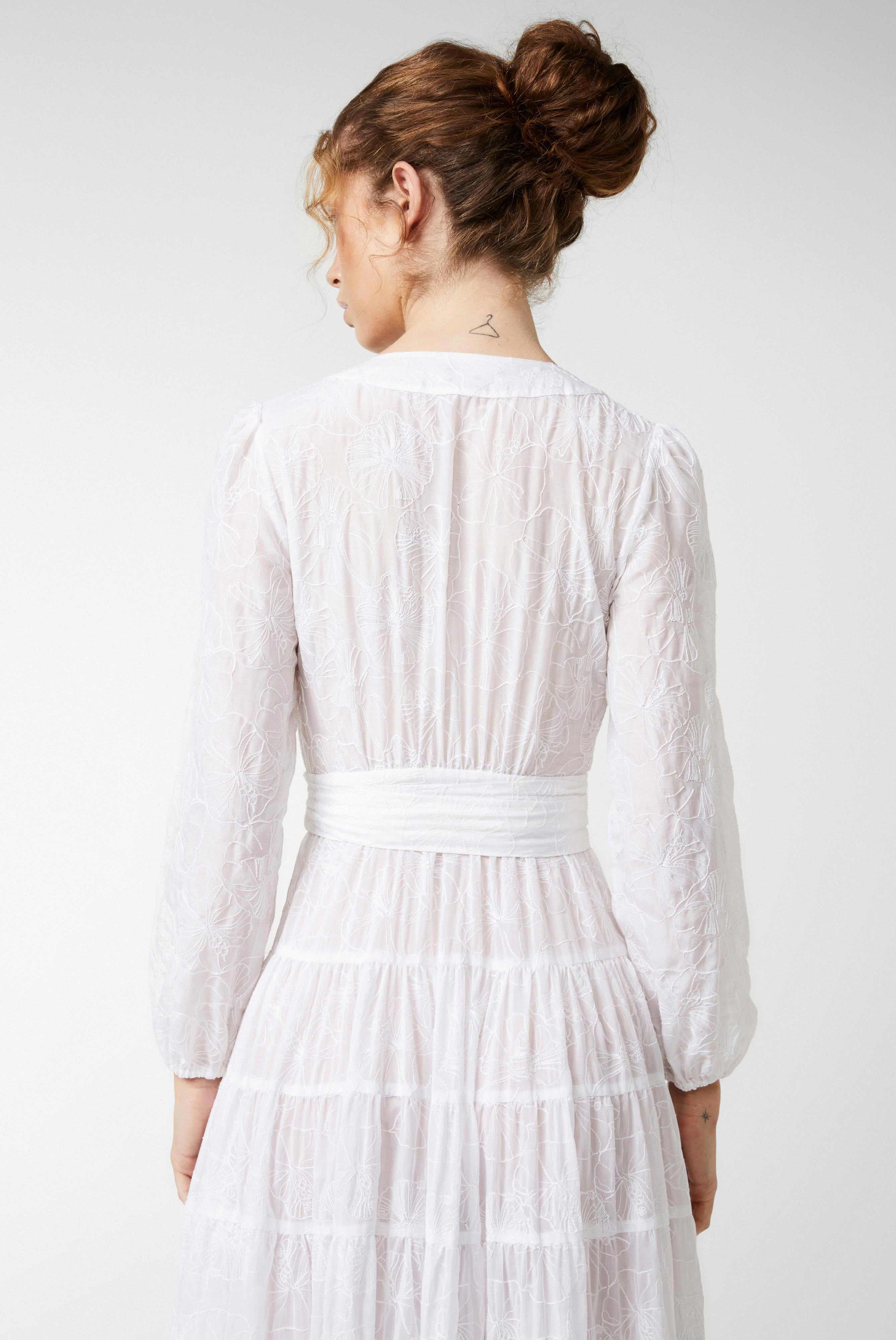 Van Laack-Midi-Wickelkleid mit Puffärmeln mit Seide und Baumwolle-Kleider & Röcke-Black-Deal-Outlet-by-ARCHIVIST