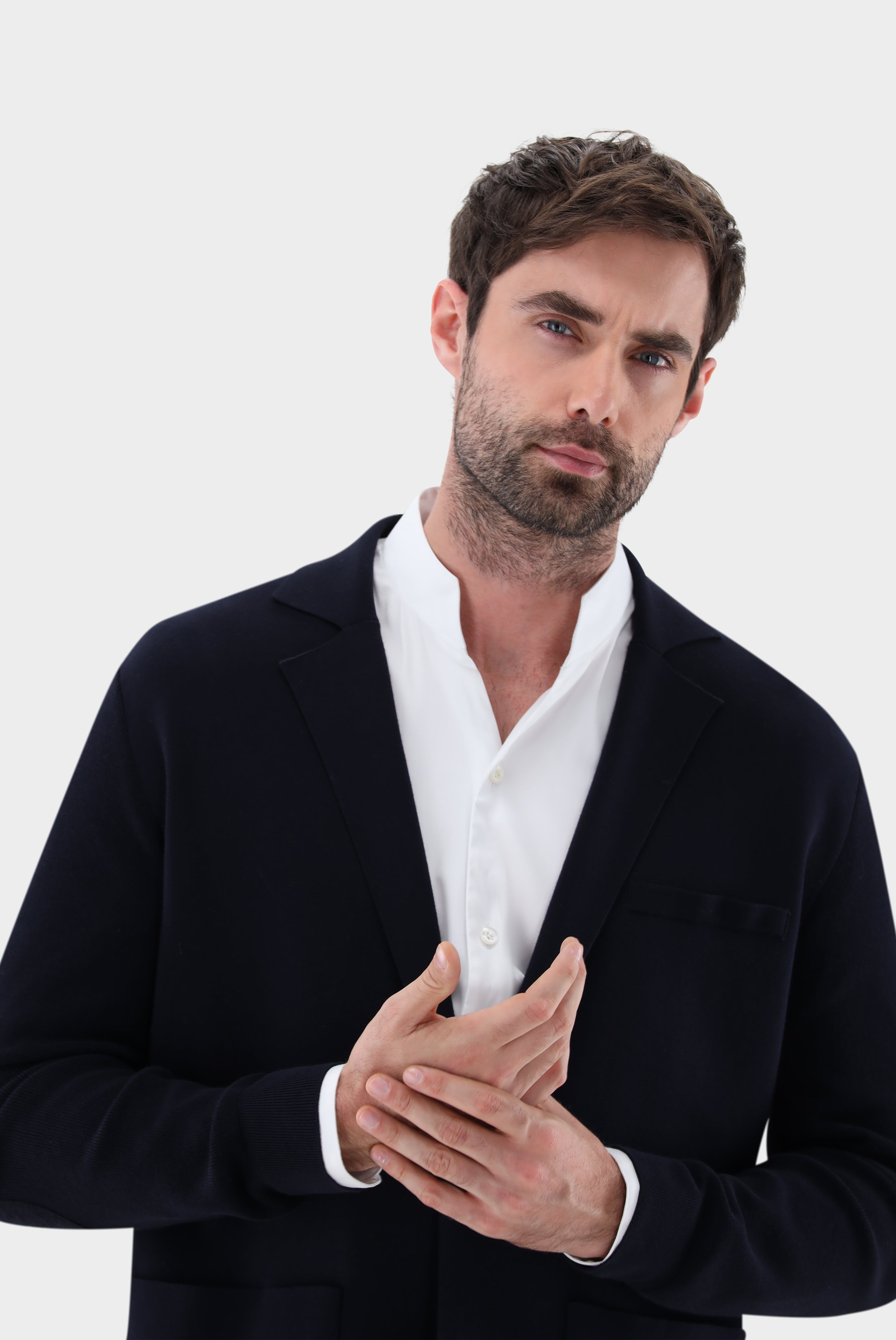 Van Laack-Strick-Blazer aus Air Cotton-Jacken & Mäntel-Black-Deal-Outlet-by-ARCHIVIST