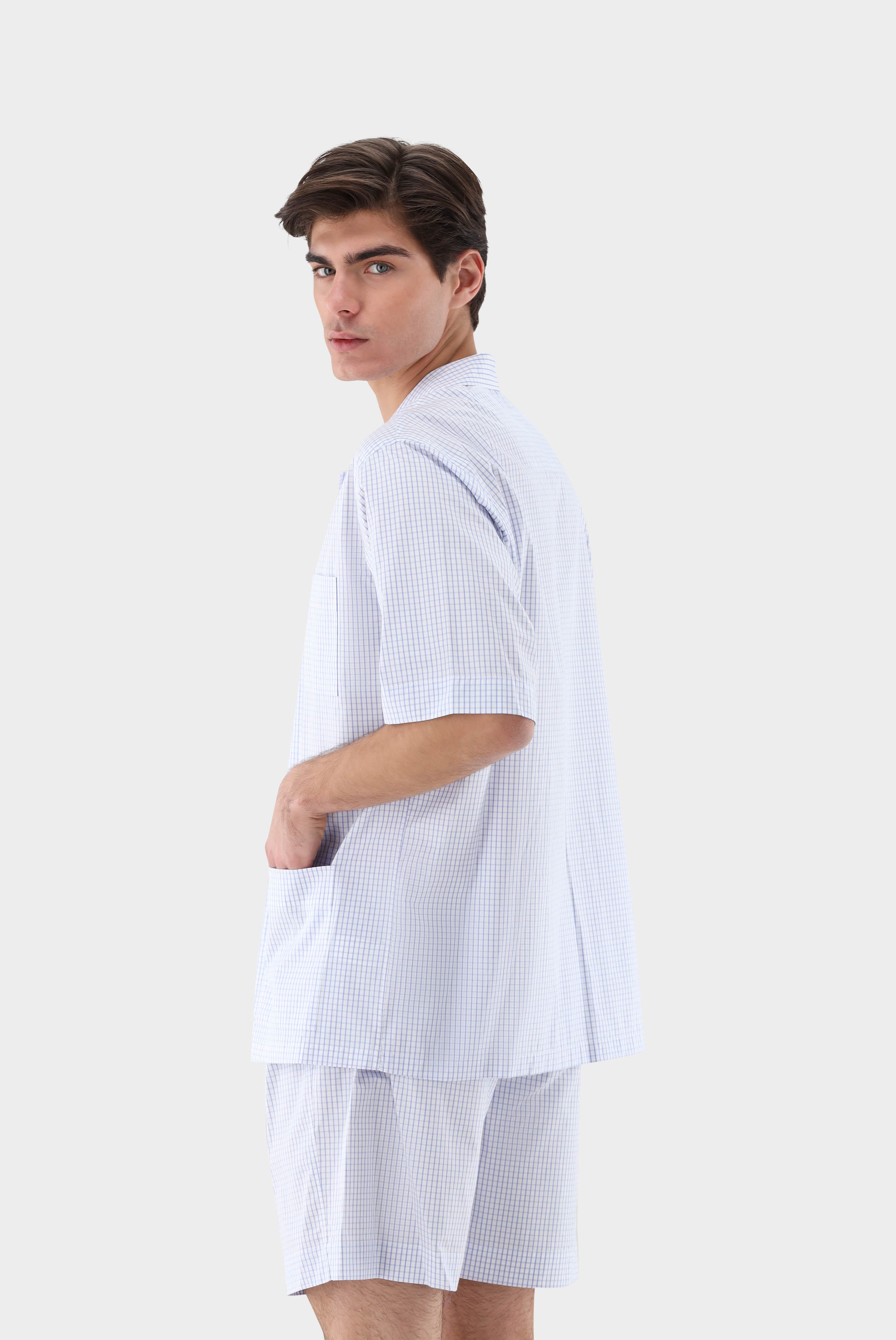 Karierter Twill Kurzpyjama